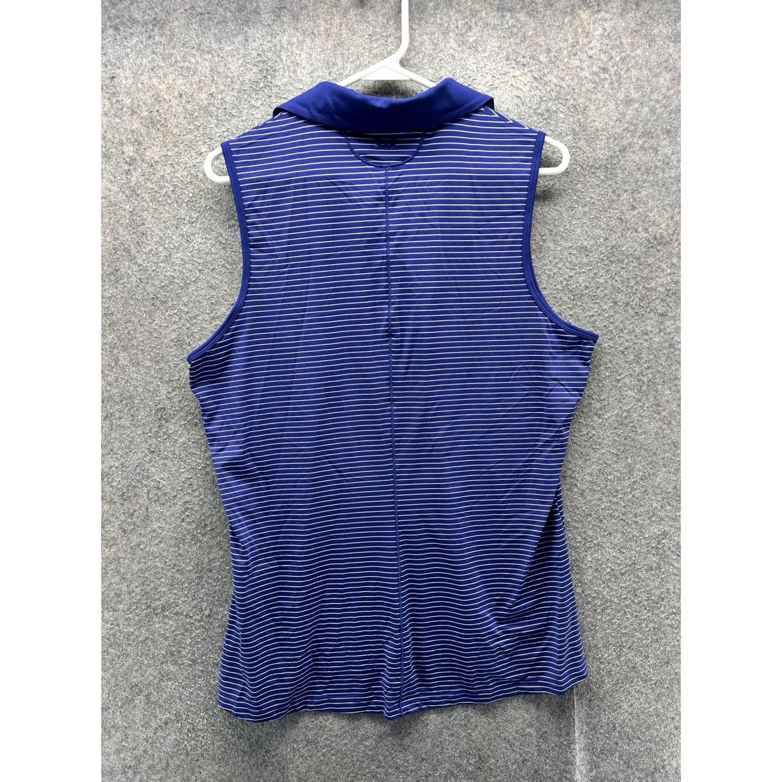 Under Armour Under Armour Polo Shirt Womens XL Blue Stripe HeatGear Sleeveless Golf Top Size XL / US 12-14 / IT 48-50 - 7 Thumbnail