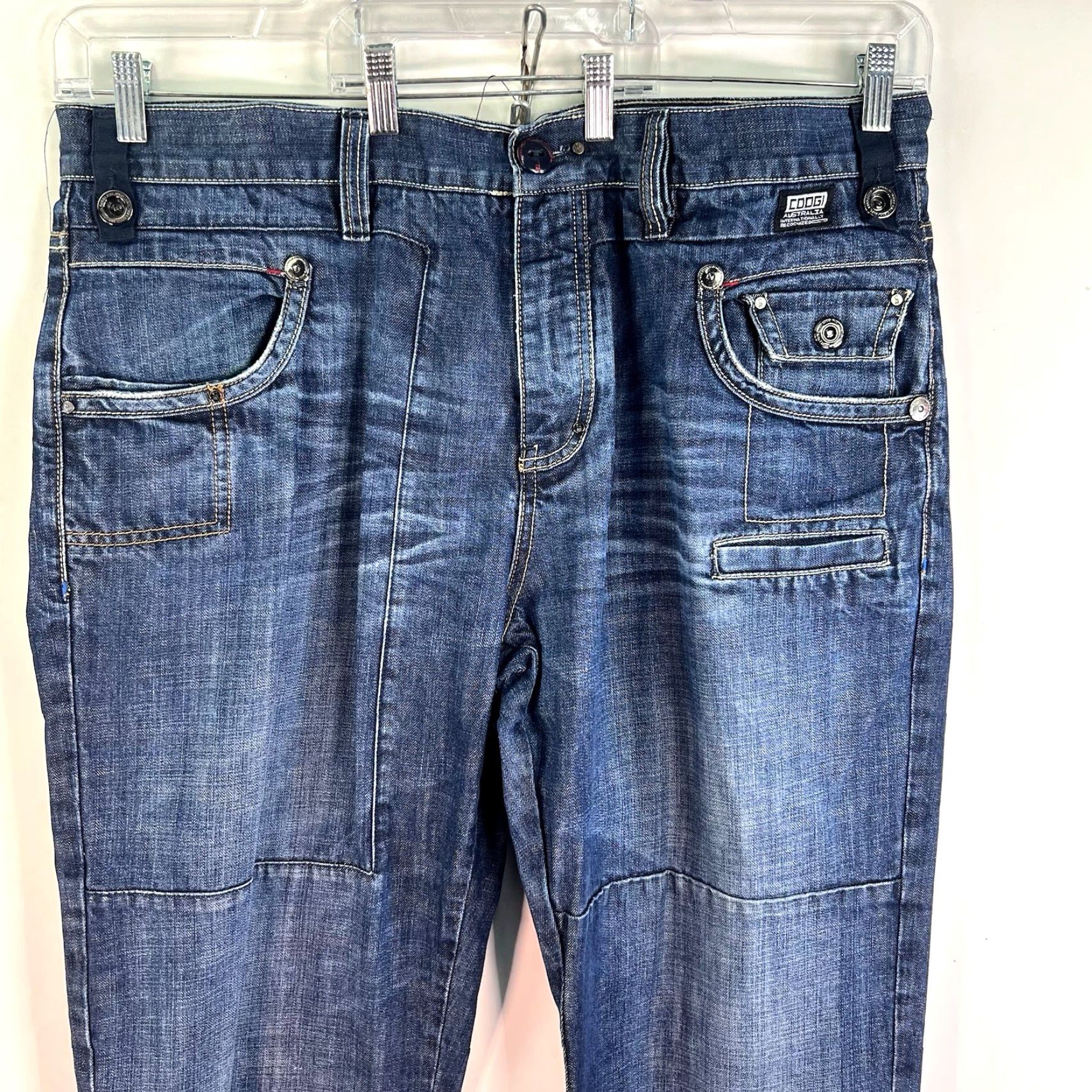 Coogi COOGI Jeans Vintage Wide-Leg Denim Mens Size 40 Blue 42x34 Hip Hop Embroidered 5-Pocket Regular Rise Pants Size US 40 / EU 56 - 2 Thumbnail
