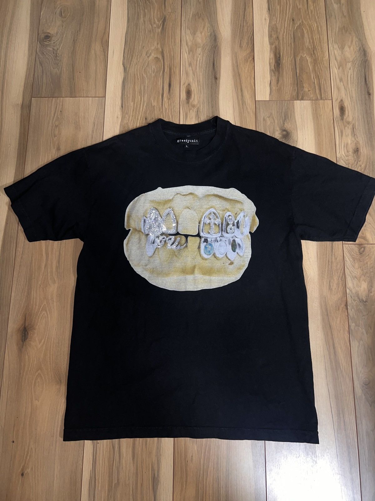 image of Greedy Unit Grill Tee in Black, Men's (Size Large)