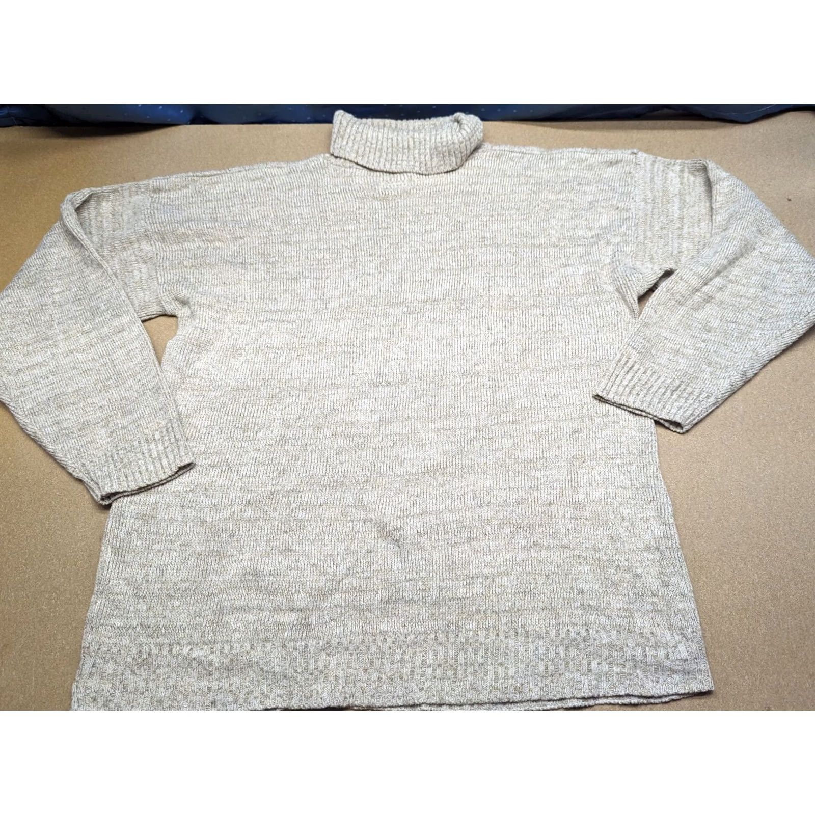 Polo Ralph Lauren VINTAGE Polo Jeans Company Mens Beige Sweater XL Made in USA Flag RARE Pullover Turtleneck Kn Size US XL / EU 56 / 4 - 2 Thumbnail