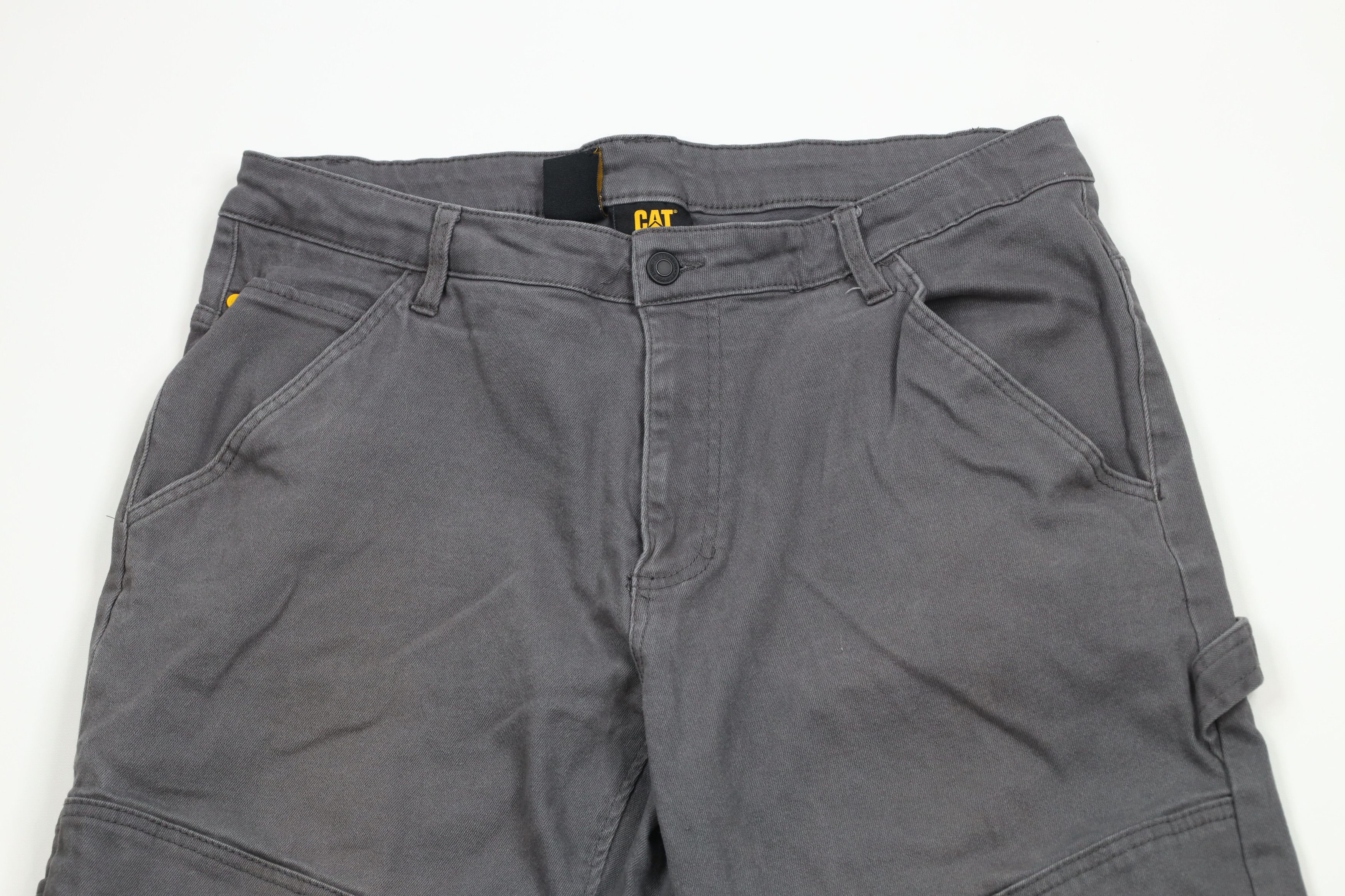 Caterpillar × Vintage Vintage Y2K Cat Caterpillar Double Knee Dungaree Pants Gray Size US 38 / EU 54 - 2 Thumbnail
