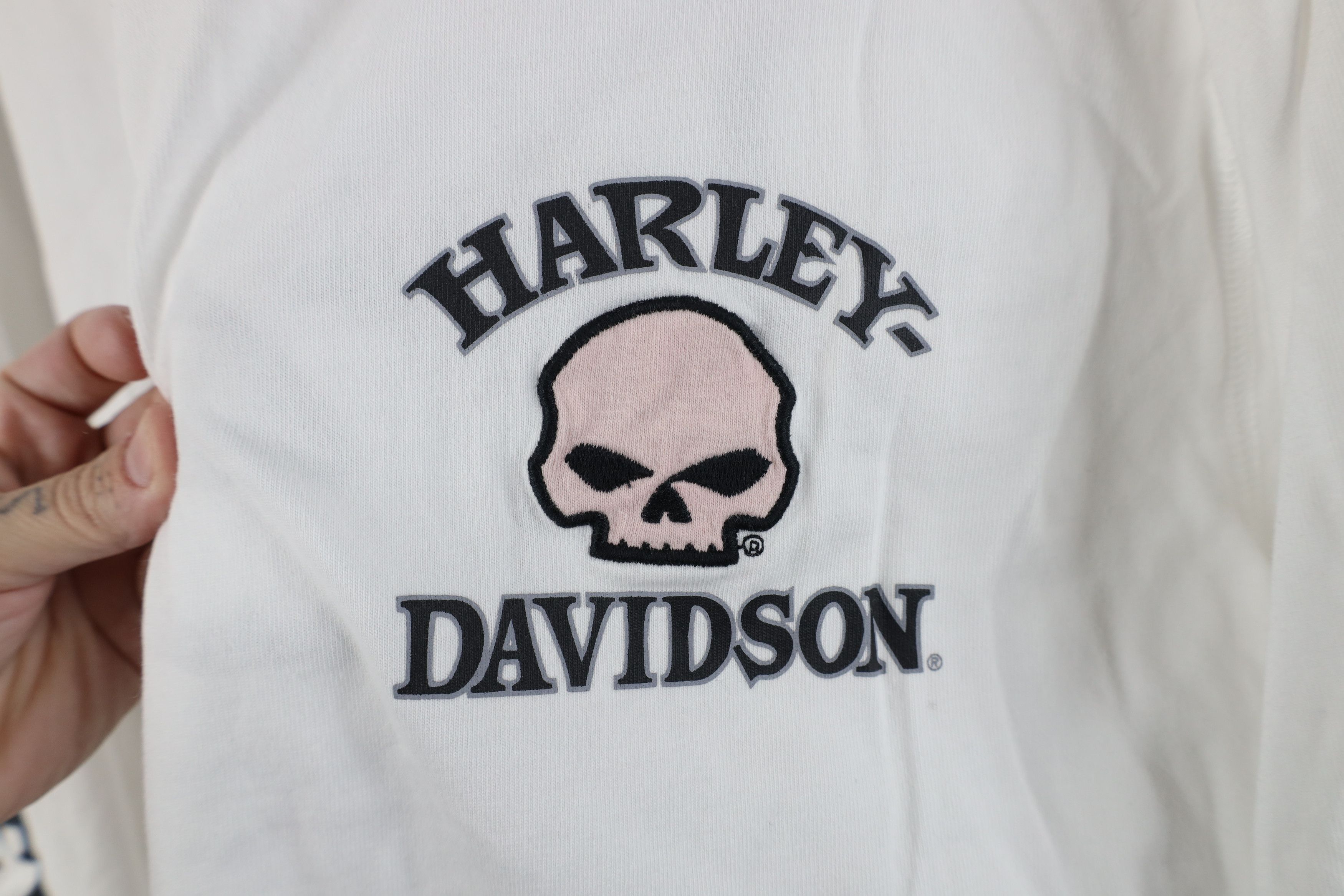 Harley Davidson Vintage Harley Davidson Skull Long Sleeve T-Shirt White Size US XXL / EU 58 / 5 - 4 Thumbnail