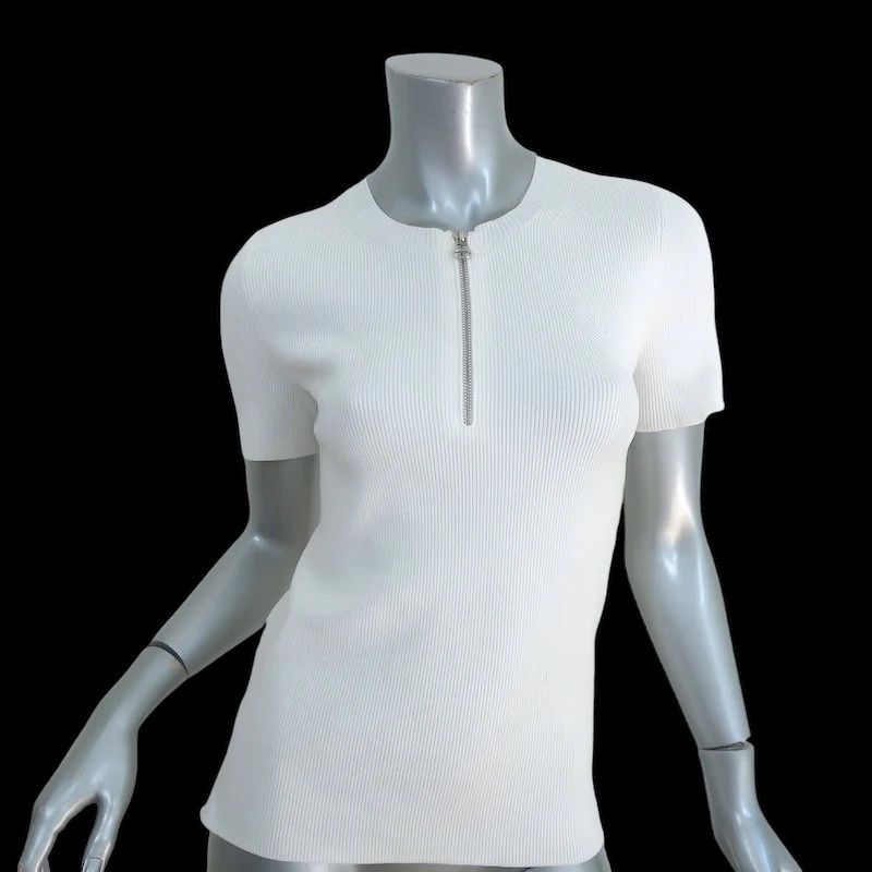 Helmut Lang RIBBED KNIT BODYFIT ZIPPERNECK S/S Size XS / US 0-2 / IT 36-38 - 1 Thumbnail