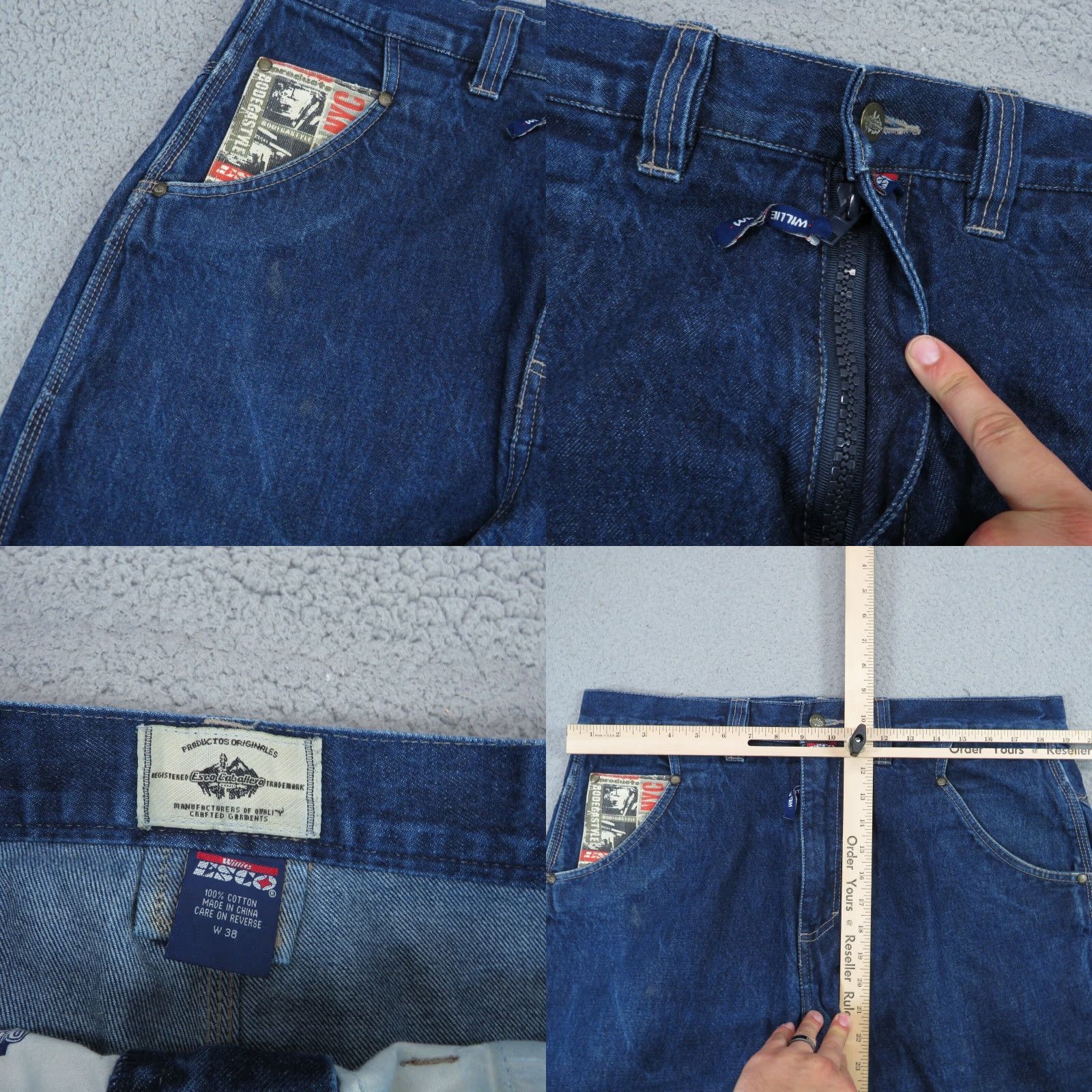 Bodega VTG Willie Esco Jeans Mens 38x34 Baggy Y2K Skater Grunge NYC Bodega Pipes 90s Jeans Mens Baggy 38x34 Blue Denim 5-Pocket Vintage 90s USA Hip Hop style Size US 38 / EU 54 - 8 Thumbnail