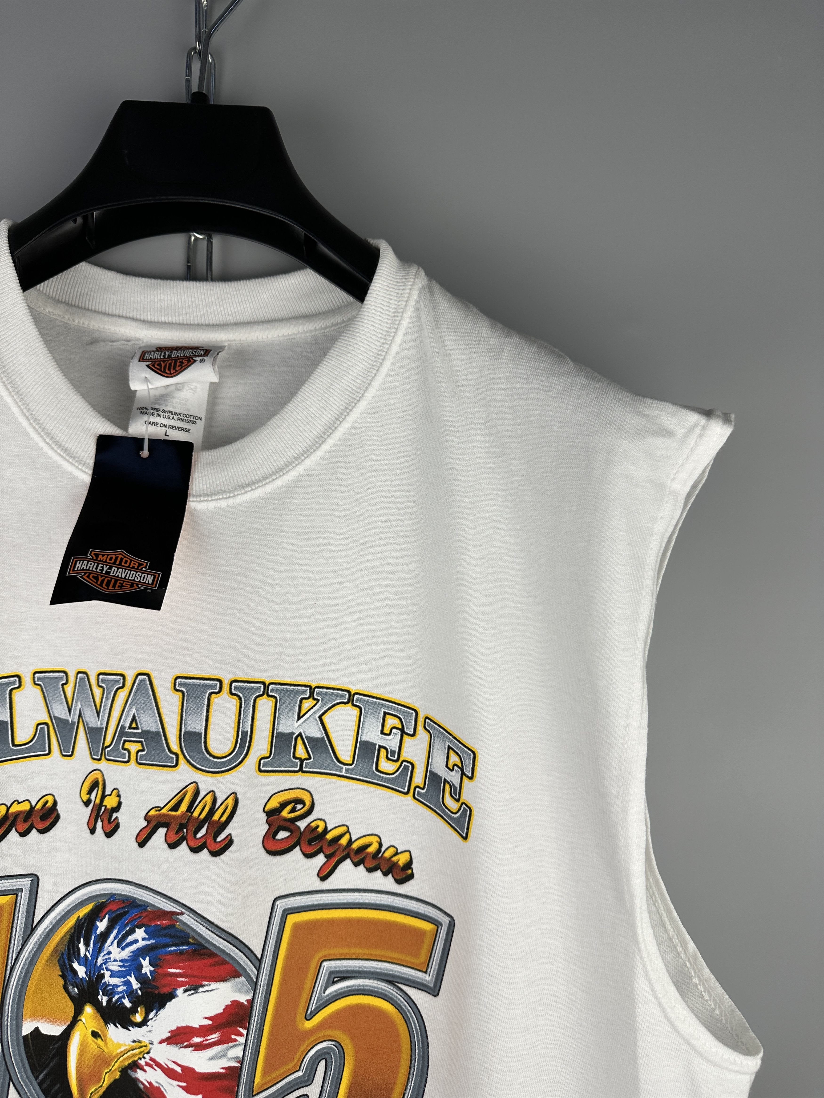 Harley Davidson × Vintage NEW Vtg 2006 Harley Davidson Big Logo Vest Top Size US L / EU 52-54 / 3 - 6 Thumbnail