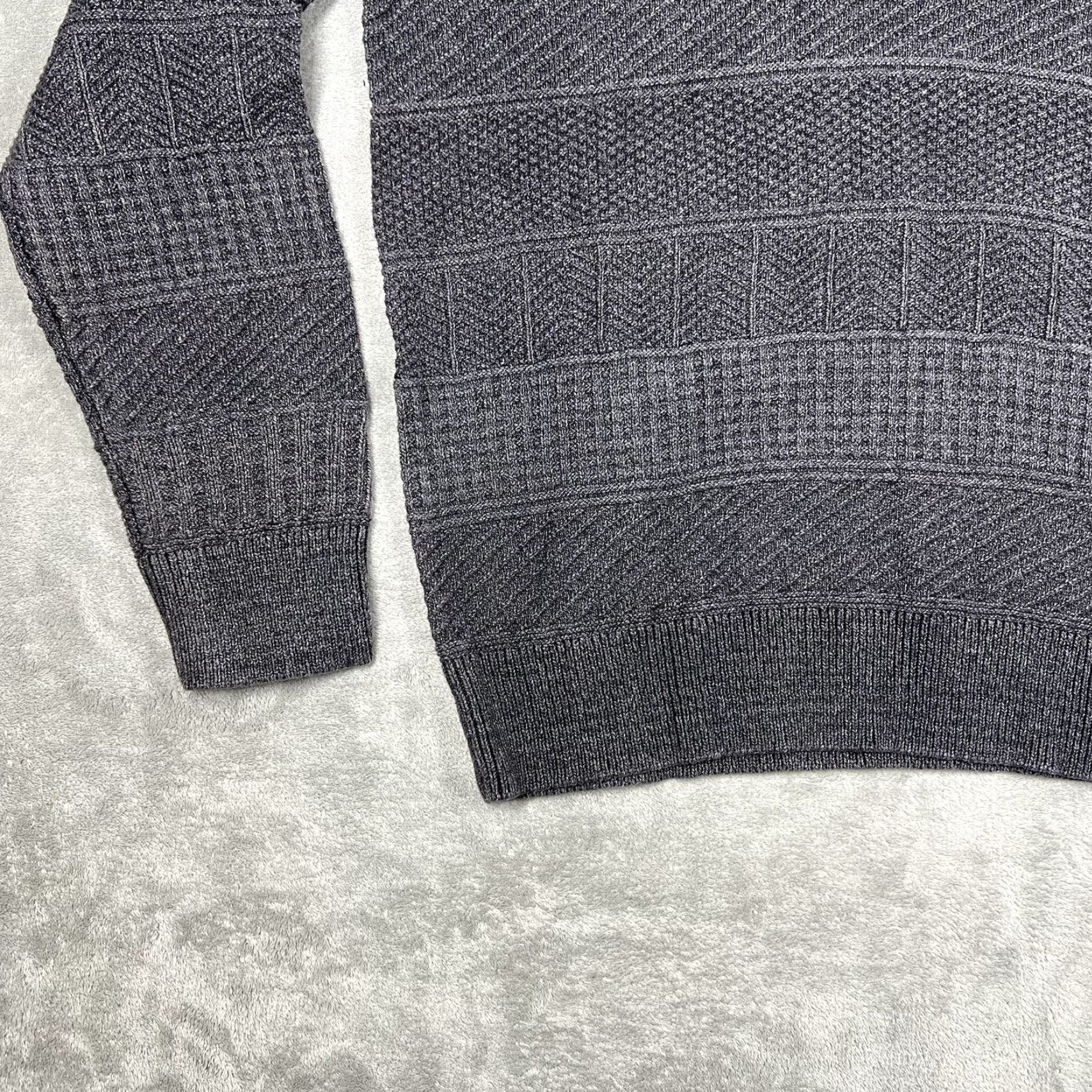 Vintage VINTAGE RRL Heavyweight Indigo-Charcoal Shawl Pullover Knit Sweater XL Cotton Size US XL / EU 56 / 4 - 5 Thumbnail