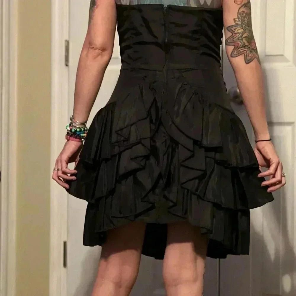 Designer VAMP Black Ruffled Dress with Bolero Jacket - Size 5 Size M / US 6-8 / IT 42-44 - 9 Thumbnail