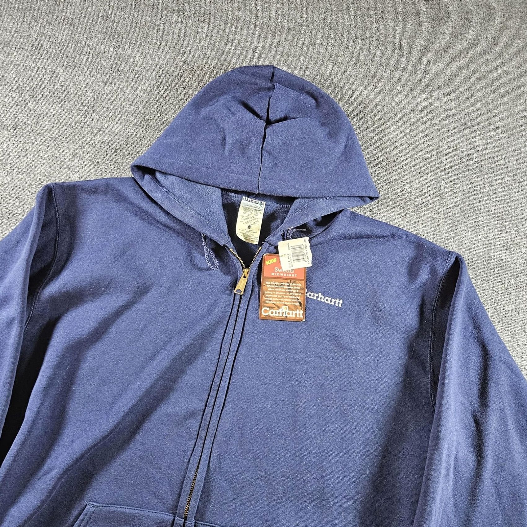 Carhartt Carhartt Hoodie Mens XL Blue Full Zip Fleece Workwear Sweatshirt Midweight Size US XL / EU 56 / 4 - 2 Thumbnail