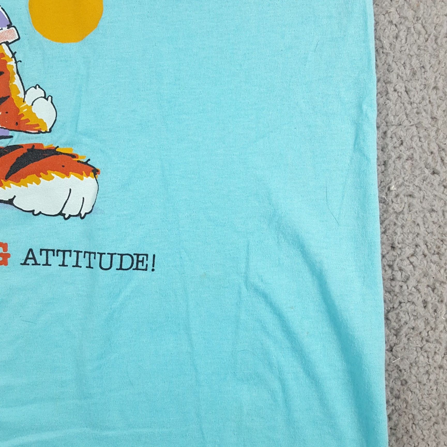 Vintage VINTAGE 90s Funny Morning Cat Cartoon Florida Men's T-Shirt - Screen Stars - Cotton - Blue - Size M Size US M / EU 48-50 / 2 - 7 Thumbnail