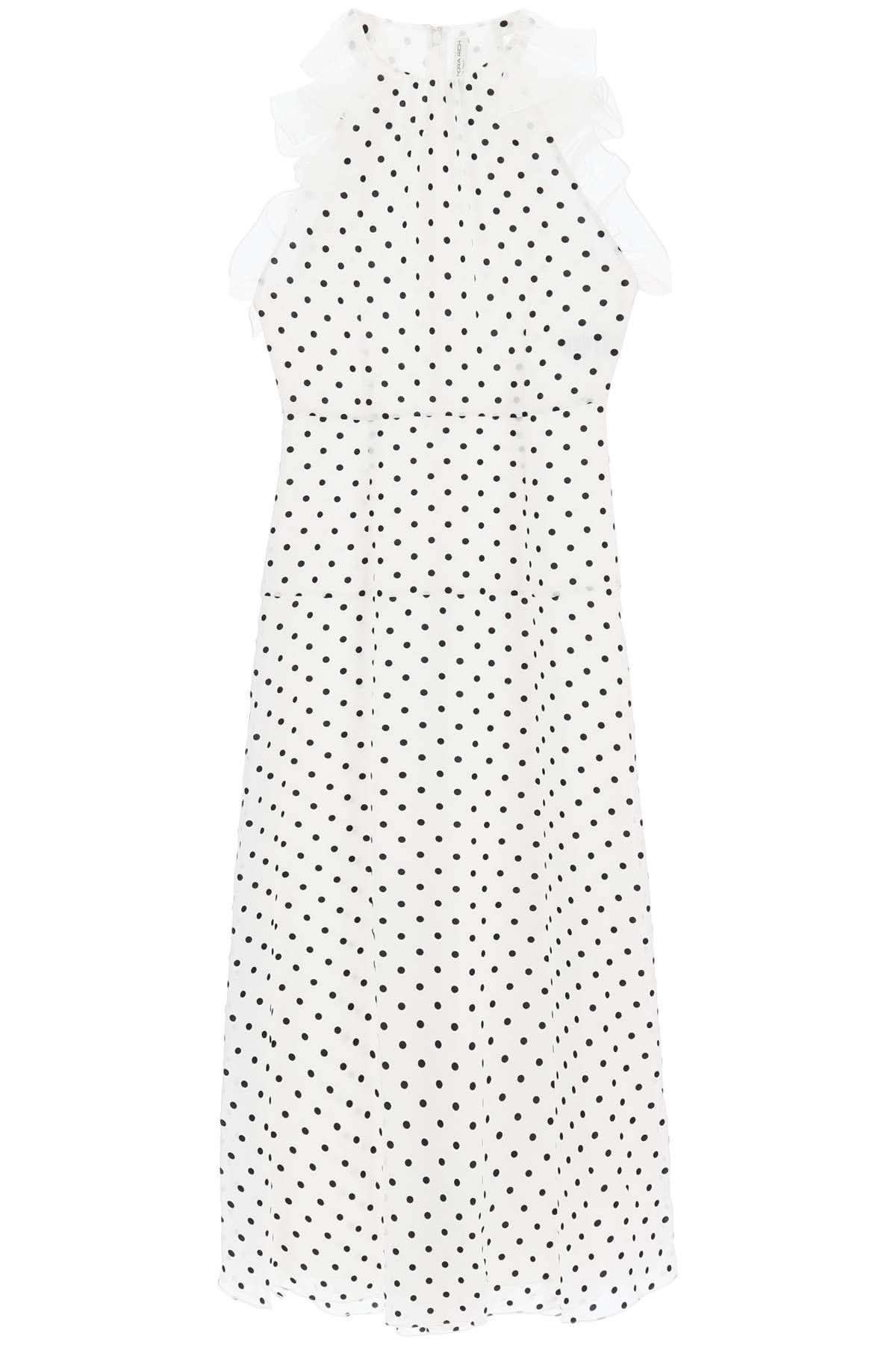 image of Alessandra Rich Sleeveless Maxi Dress In Polka Size Eu 42 For Women in Bianco