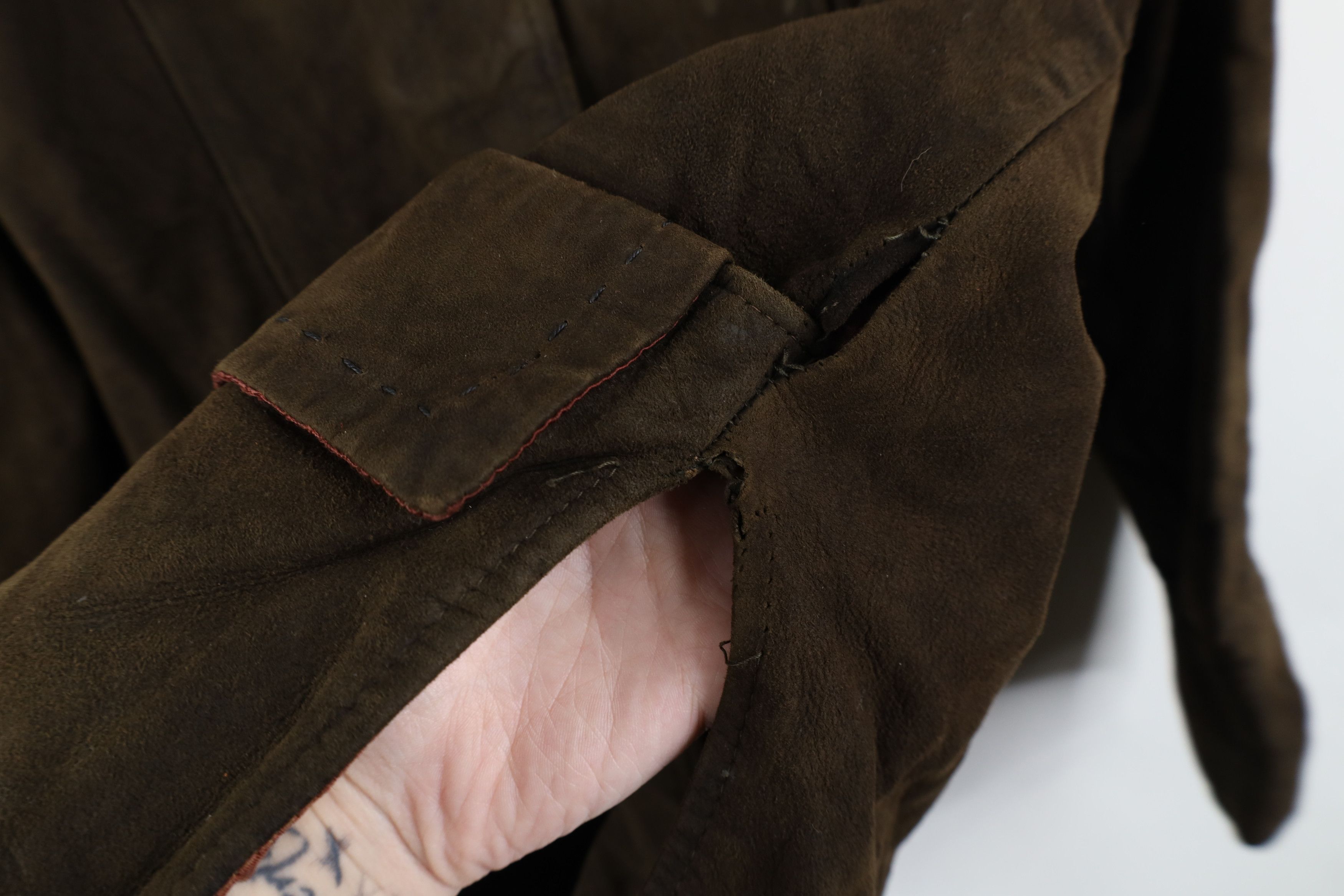 Vintage Vintage 60s 70s Streetwear Suede Leather Jacket Brown Size M / US 6-8 / IT 42-44 - 7 Thumbnail