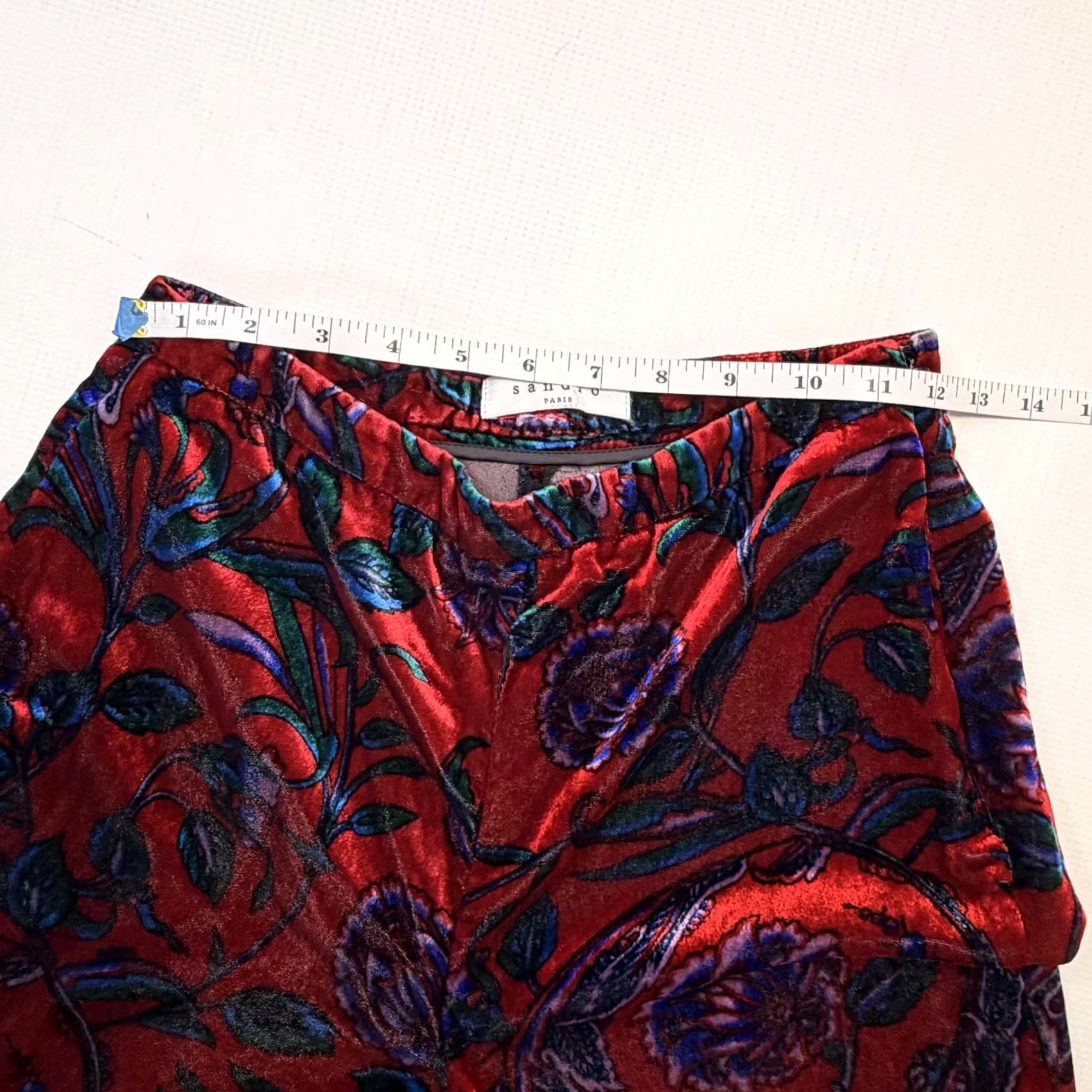 Sandro Sandro Pants Womens 36 Red Velvet Floral Wide Leg Zip Pockets Party Cocktail Pants Womens Red Velvet Floral Wide-Leg Zip Pockets 36 Mens? Size 25" / US 0 / IT 36 - 6 Thumbnail