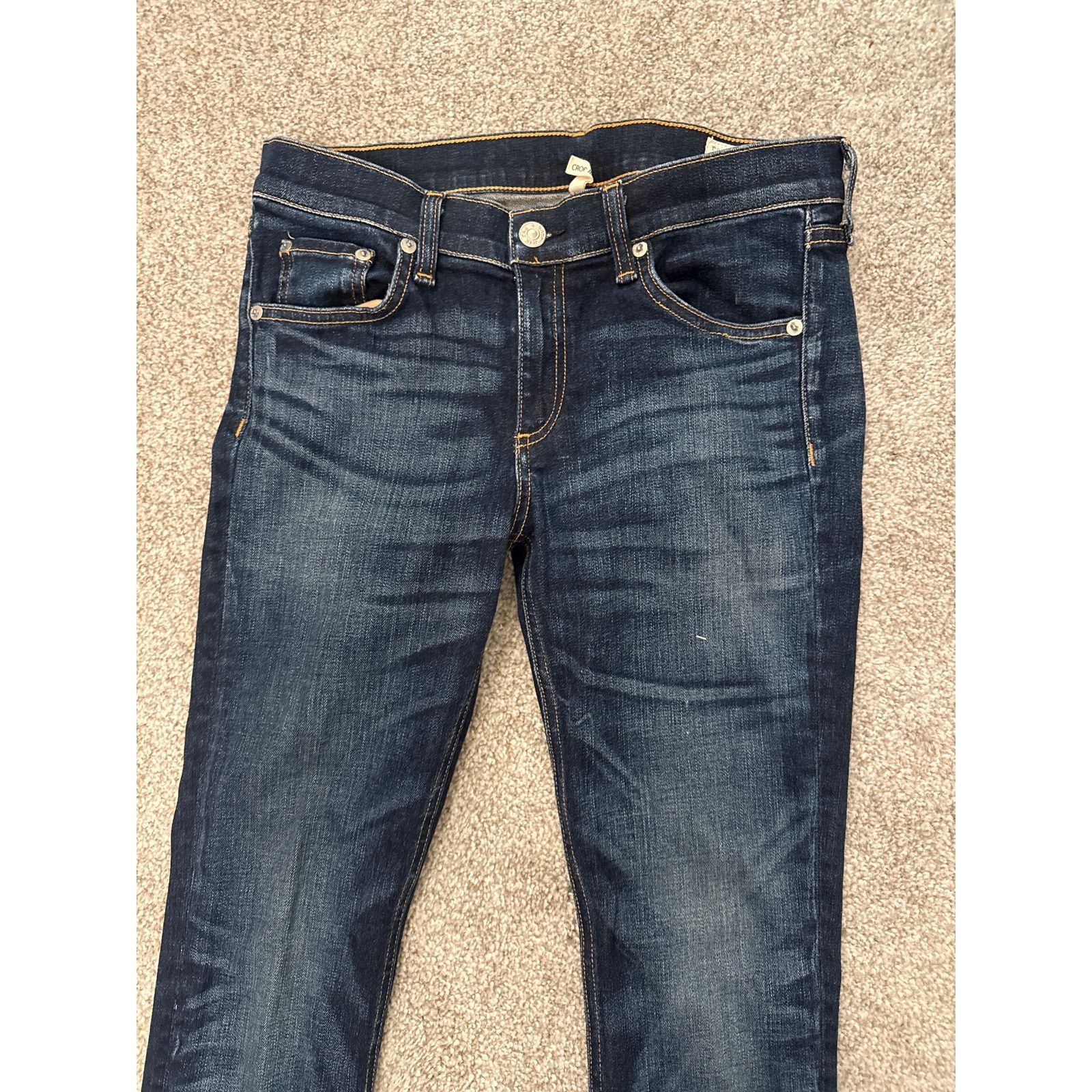 Rag & Bone Rag & Bone Frayed Doheny Dark Wash Raw Hem Crop Jean, 28 Size 28" / US 6 / IT 42 - 7 Thumbnail
