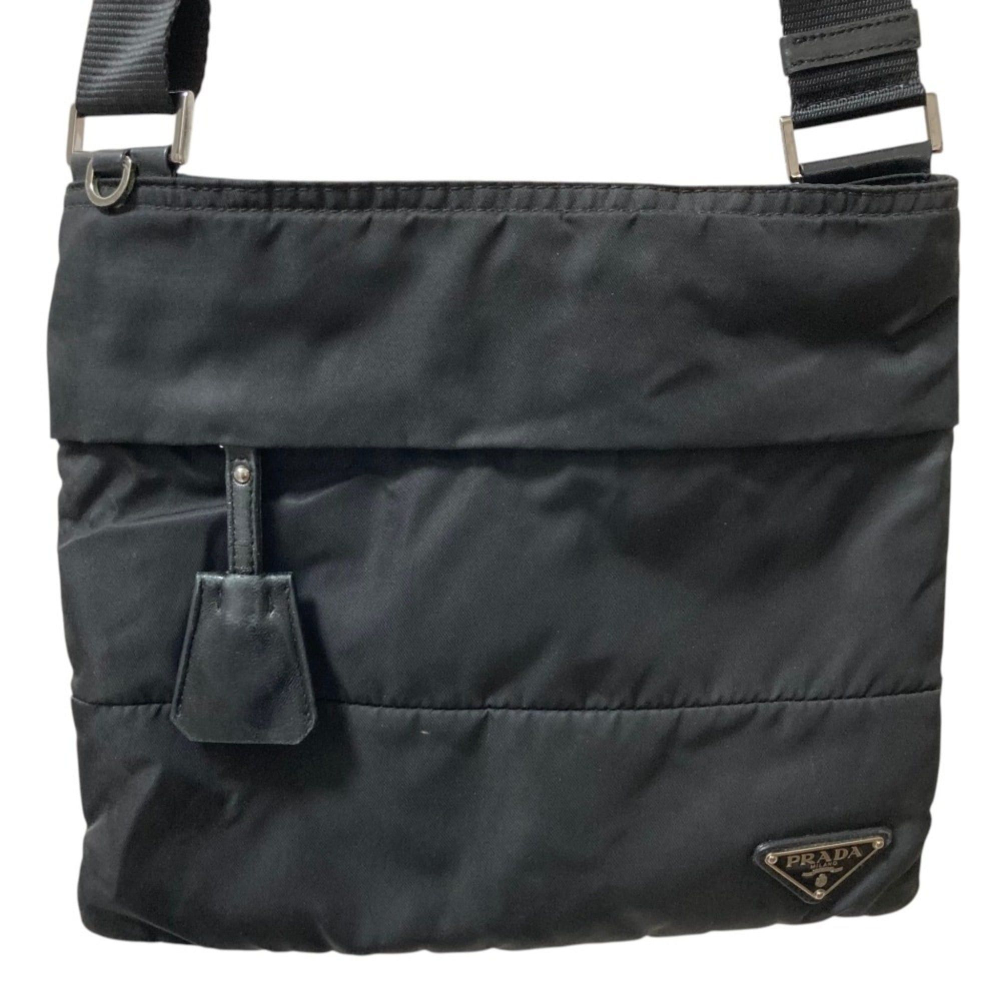Prada PRADA Triangle Logo Shoulder Bag, Black, for Men and Women Size ONE SIZE - 1 Thumbnail