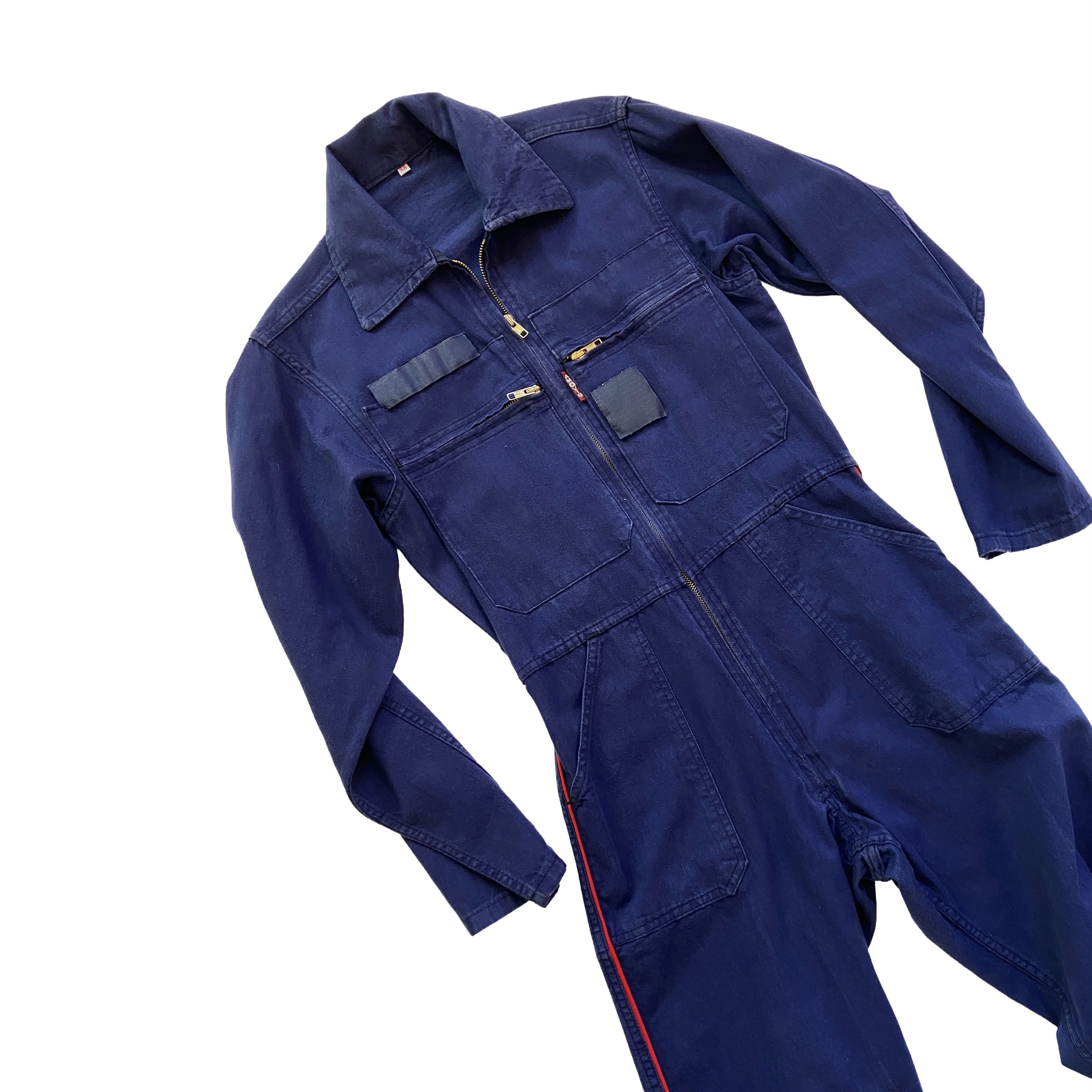 Other VINTAGE JUMPSUIT FLIGHT SUIT COVERALLS WORKWEAR BLUE Size 26" / US 2 / IT 38 - 2 Thumbnail