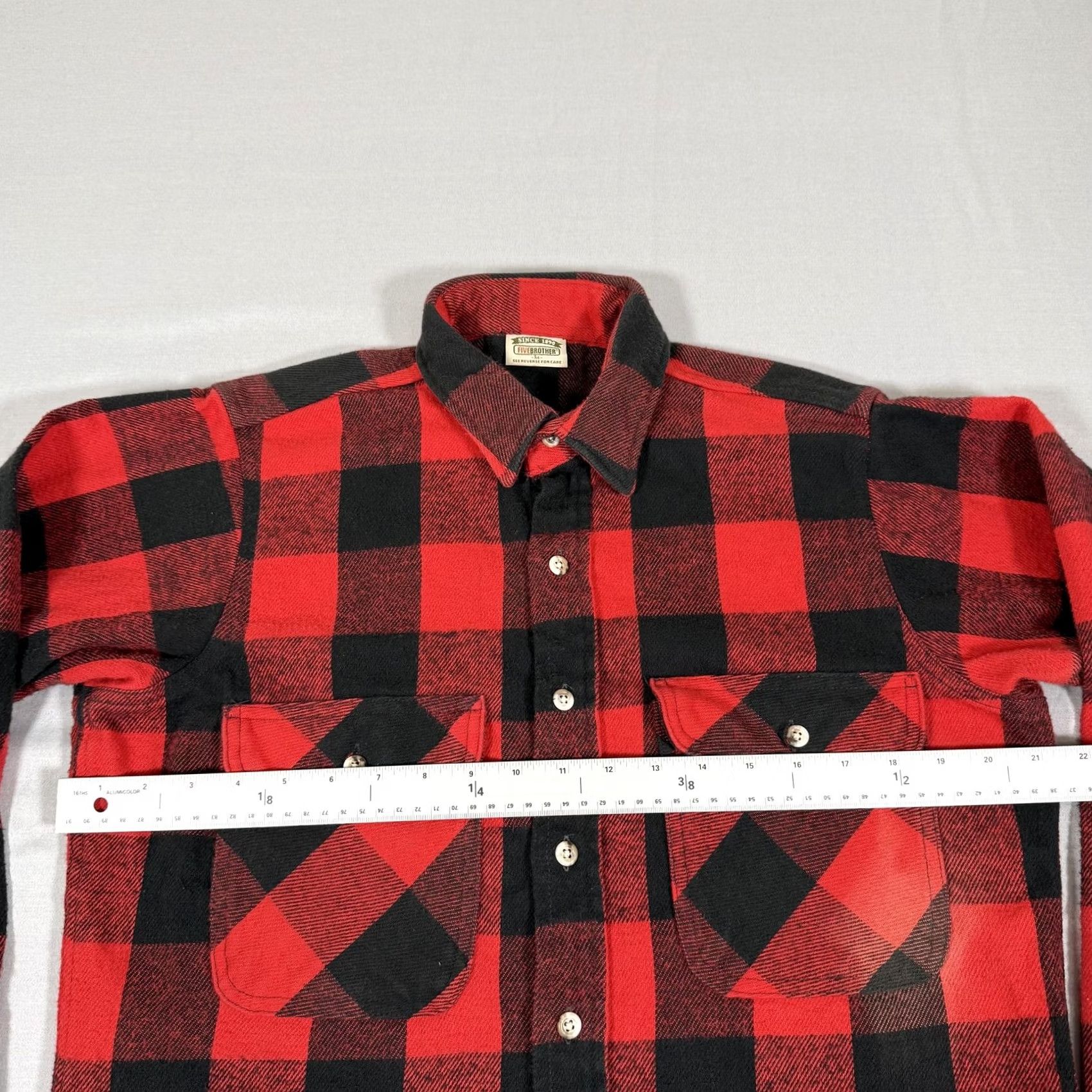 Vintage VINTAGE Five Brother Shirt Men M Red Buffalo Plaid Flannel Heavy Cotton 90s Size US M / EU 48-50 / 2 - 5 Thumbnail