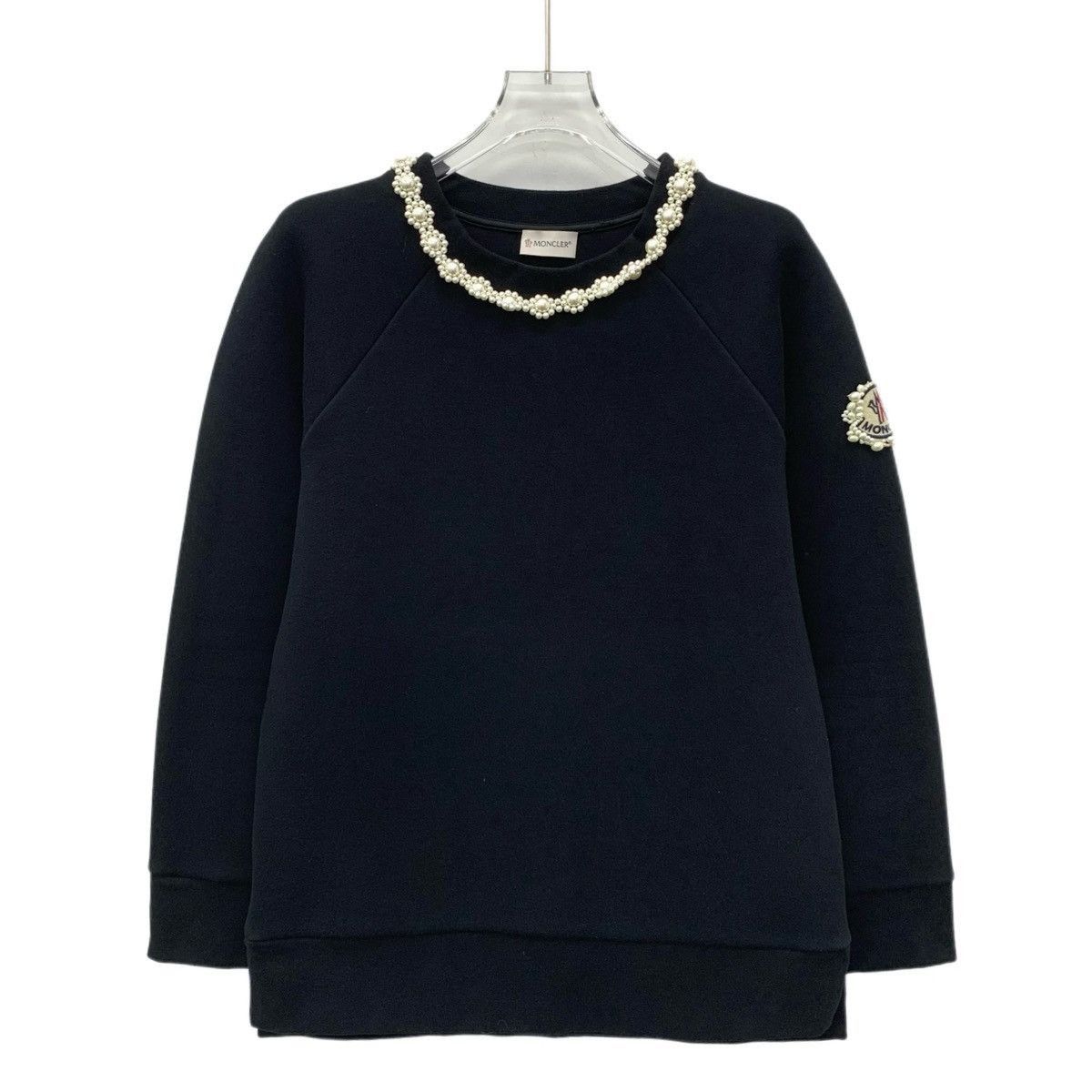 Moncler Black Long Sleeve Sweatshirt with Pearl Collar Size US L / EU 52-54 / 3 - 1 Thumbnail
