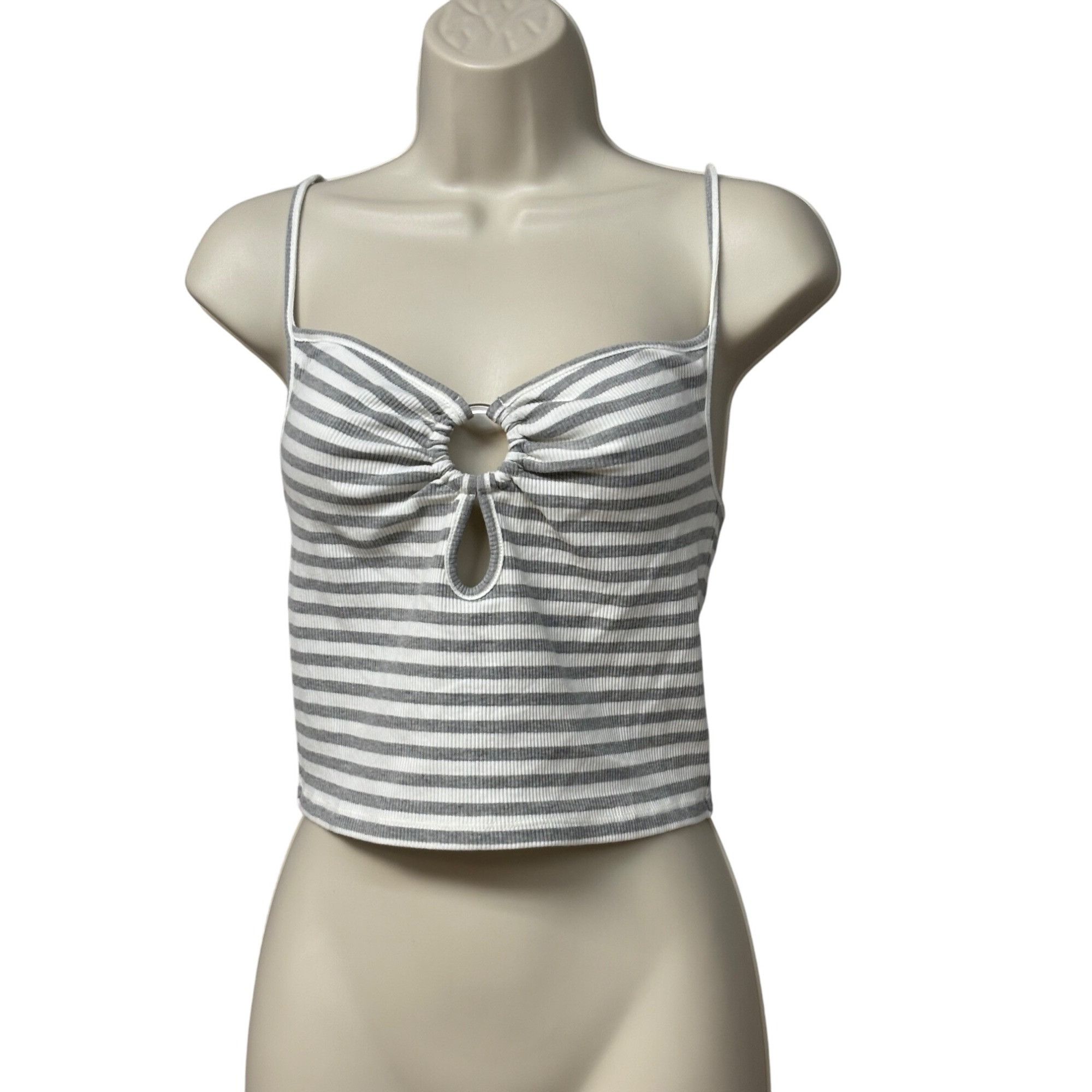 Other Elodie Women’s Keyhole-front, Rikbbed, Cropped tank top, Gra Size XS / US 0-2 / IT 36-38 - 11 Thumbnail