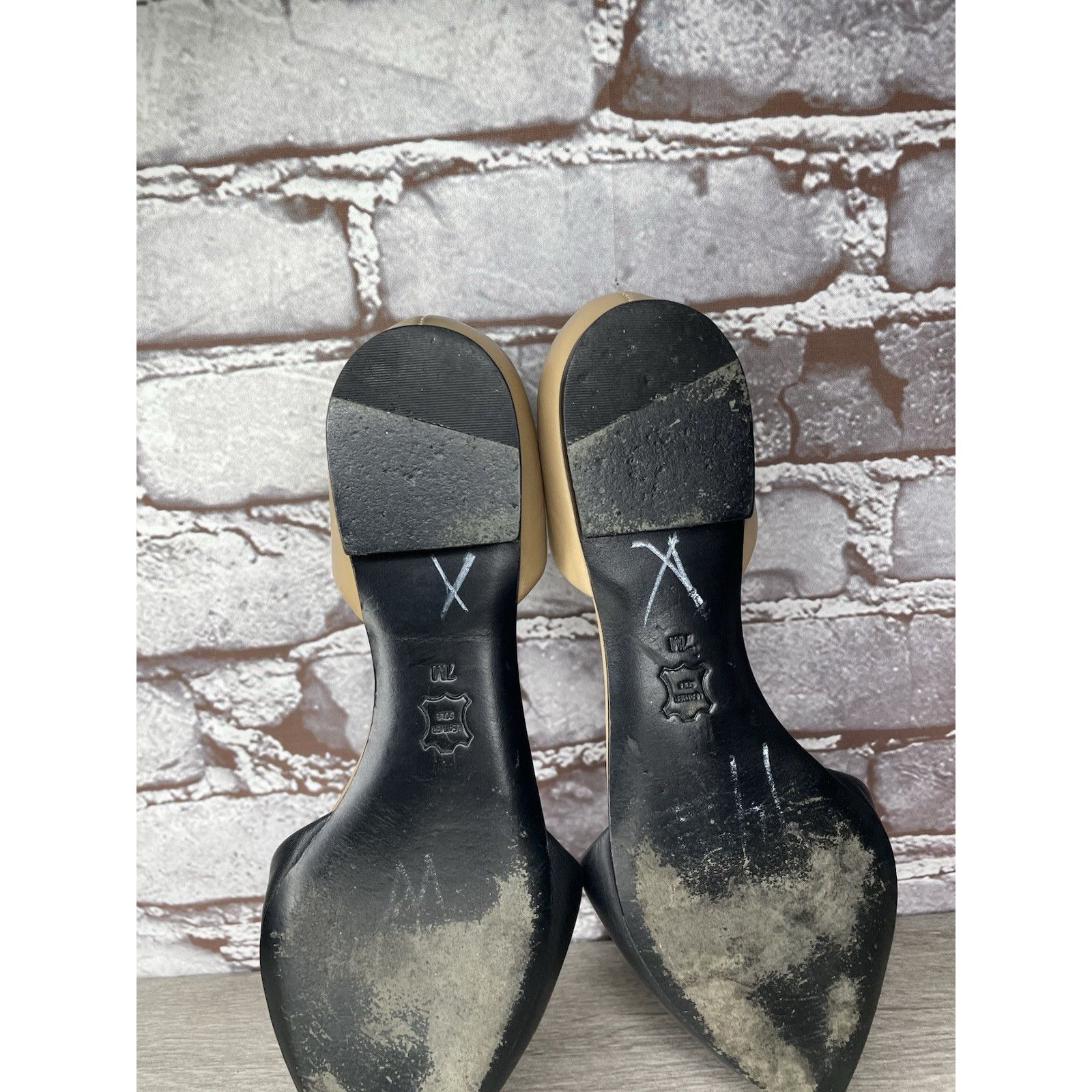 Tory Burch Tory Burch Viv D'Orsay Black Nude Leather Pointed Toe Flats Size US 7 / IT 37 - 8 Thumbnail