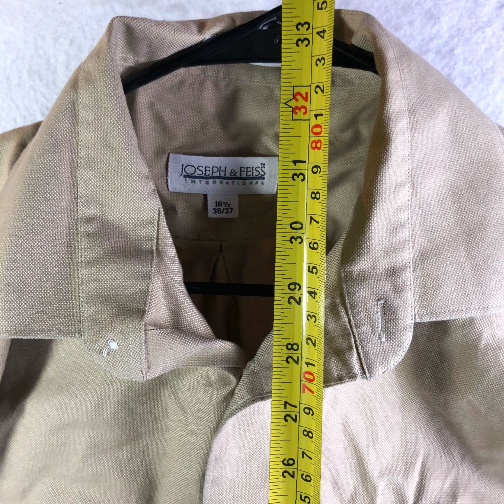 Joseph Joseph & Feiss International Mens 16.5 36/37 Brown Long Sleeve Button Up Shirt Size US XL / EU 56 / 4 - 7 Thumbnail