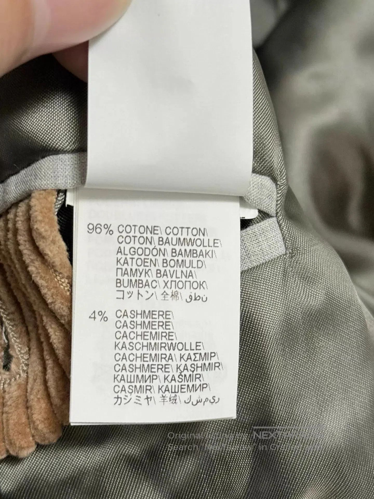 Brunello Cucinelli Beige Double-Breasted Corduroy Coat Size S. Size US S / EU 44-46 / 1 - 8 Thumbnail