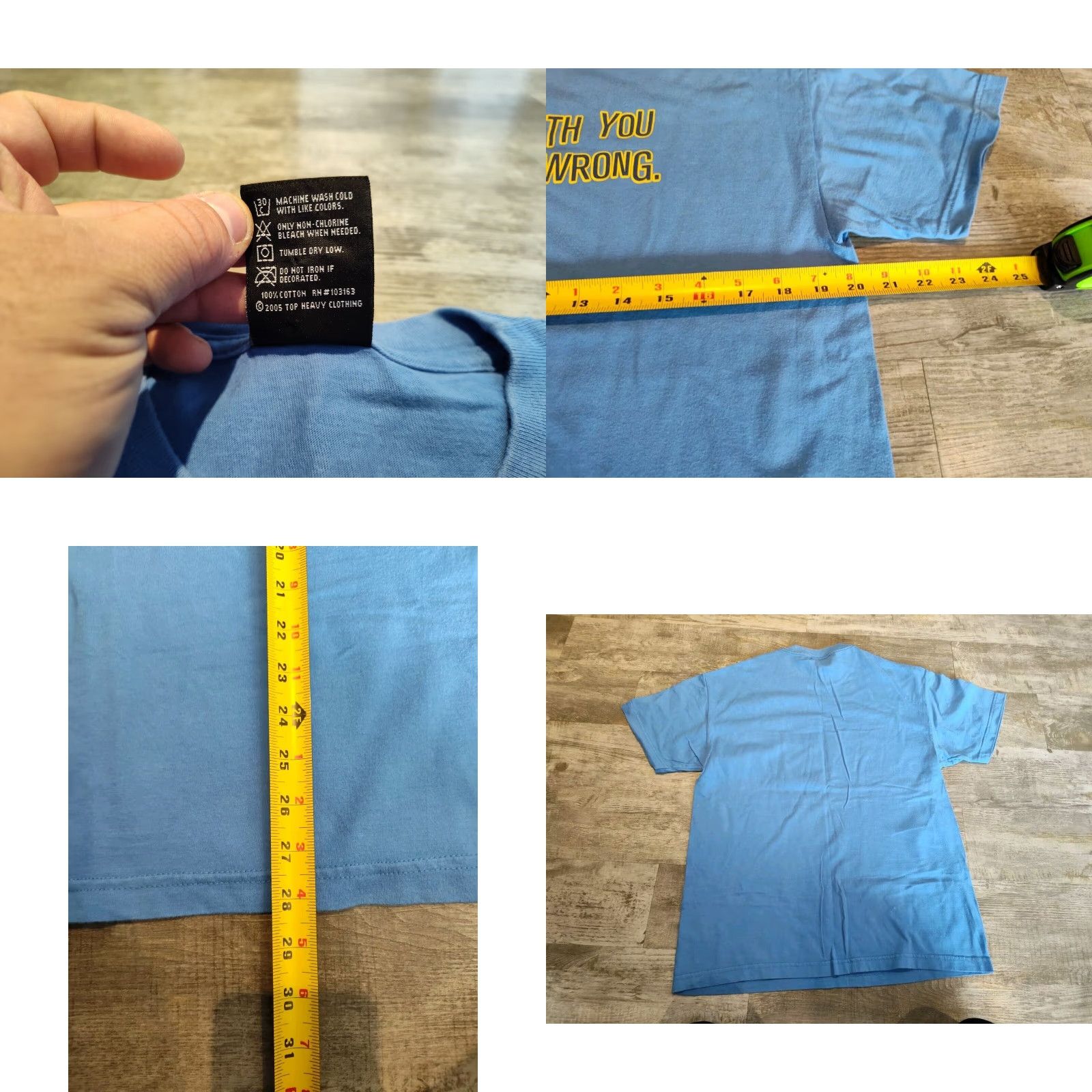 Both VINTAGE Top Heavy T-Shirt Mens Blue Size L Regular Fit Short Sleeve Round Neck Funny Y2K Theme Size US L / EU 52-54 / 3 - 8 Thumbnail