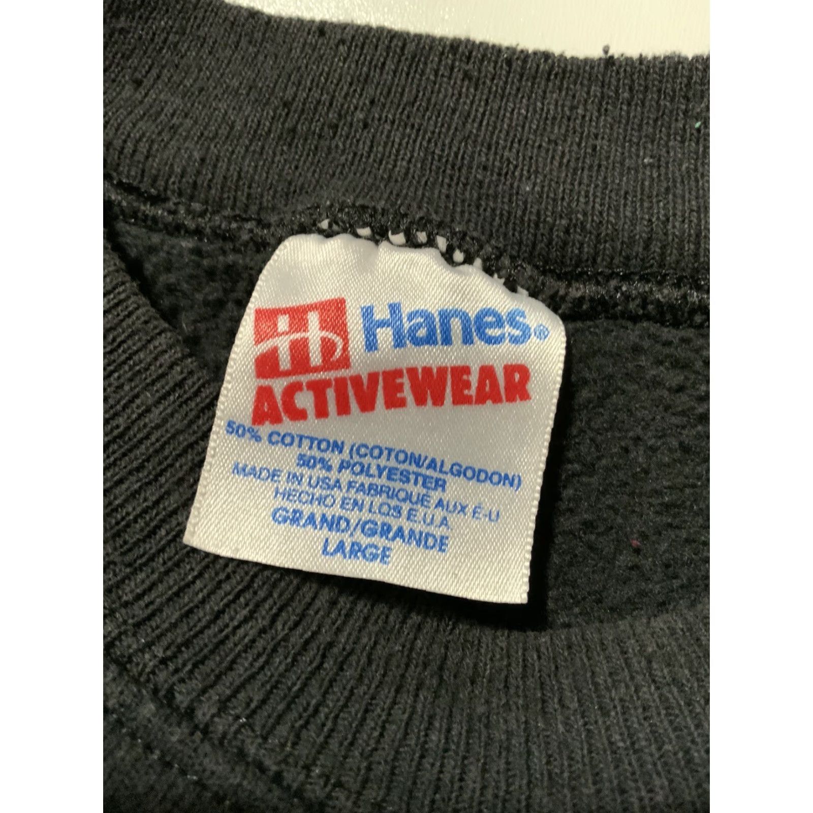 Hanes VINTAGE USS New Orleans LPH-11 USN Iwo Jiwa Fluer De Lis Crewneck Sweatshirt Mens L Black Pullover Sweatshirt Size US L / EU 52-54 / 3 - 6 Thumbnail