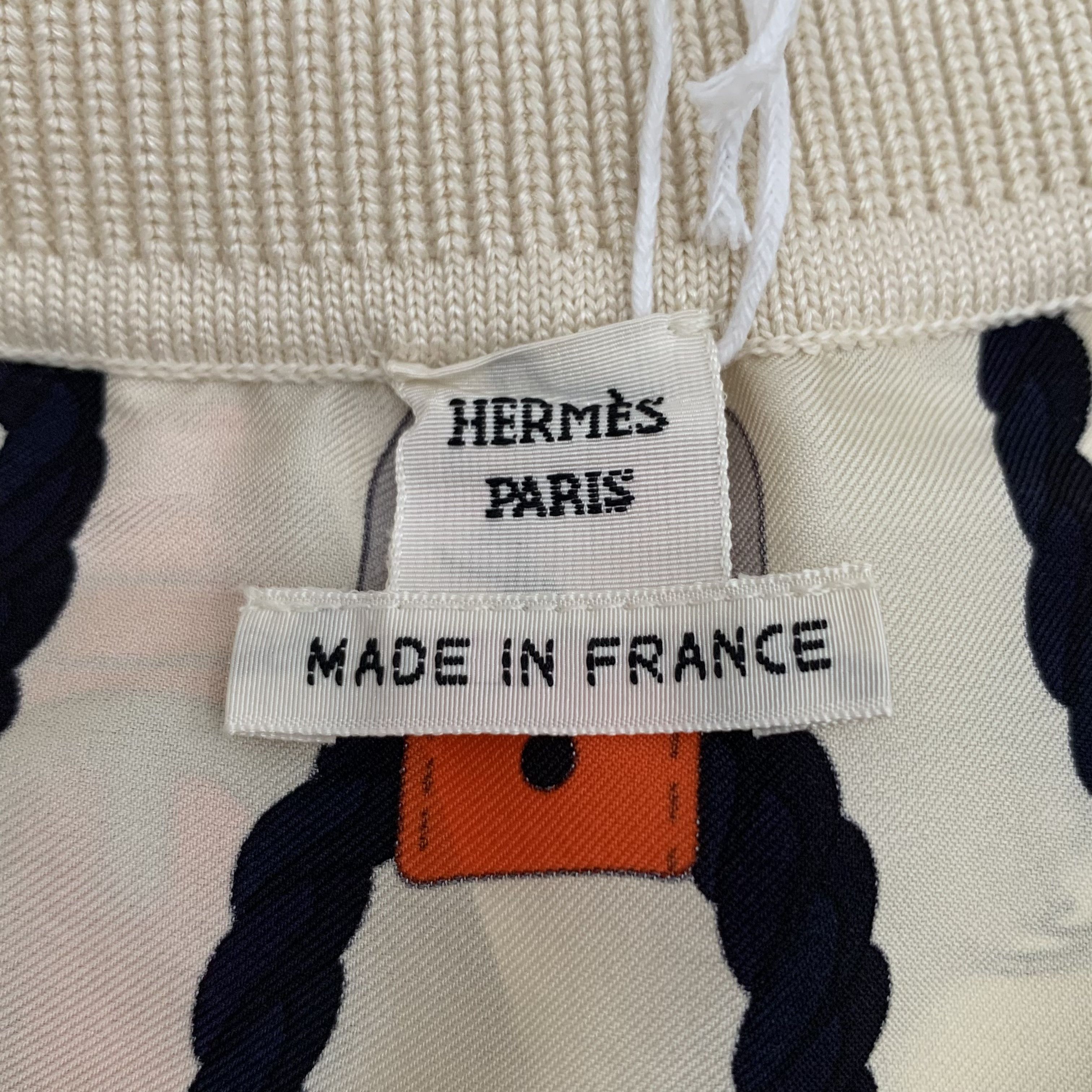 Dior Hermès Skirt – Beige Lock Rope Silk Mix (Size XS) Size 25" / US 0 / IT 36 - 2 Thumbnail
