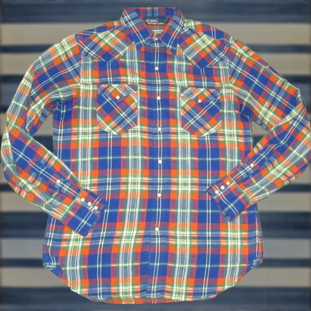 Ralph Lauren Vtg Polo RALPH LAUREN Ikat Long Sleeve Pearl Snap Shirt Medium Size US M / EU 48-50 / 2 - 1 Thumbnail