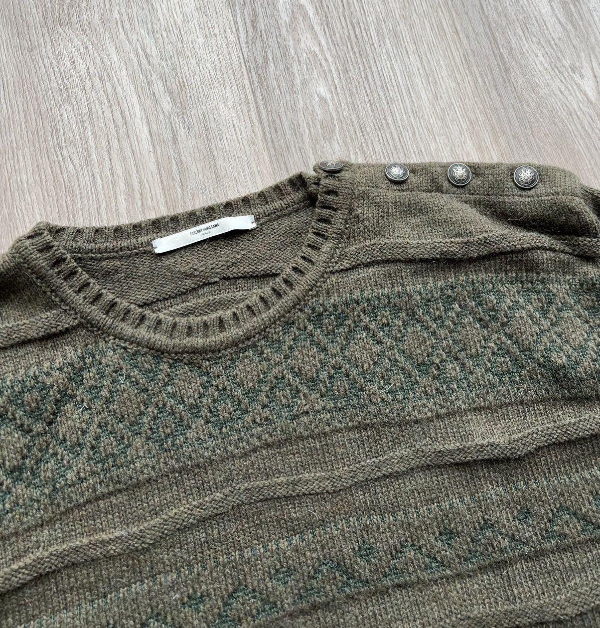 Japanese Brand × Takeshy Kurosawa Vintage Takeshy Kurosawa Cable Knit Sweater Size US XL / EU 56 / 4 - 4 Thumbnail