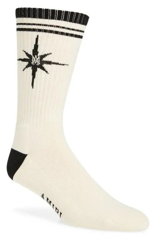 Amiri o1s1wg110426 Size: OS / Starburst Socks in Off White/Black Size ONE SIZE - 1 Thumbnail