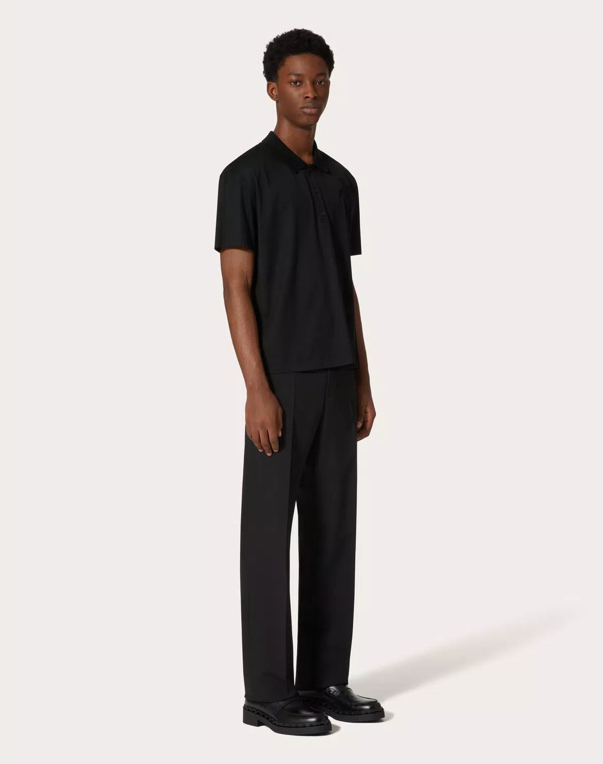Valentino oc11z0725 Mercerised Cotton Polo Shirt in Black Size US S / EU 44-46 / 1 - 3 Thumbnail