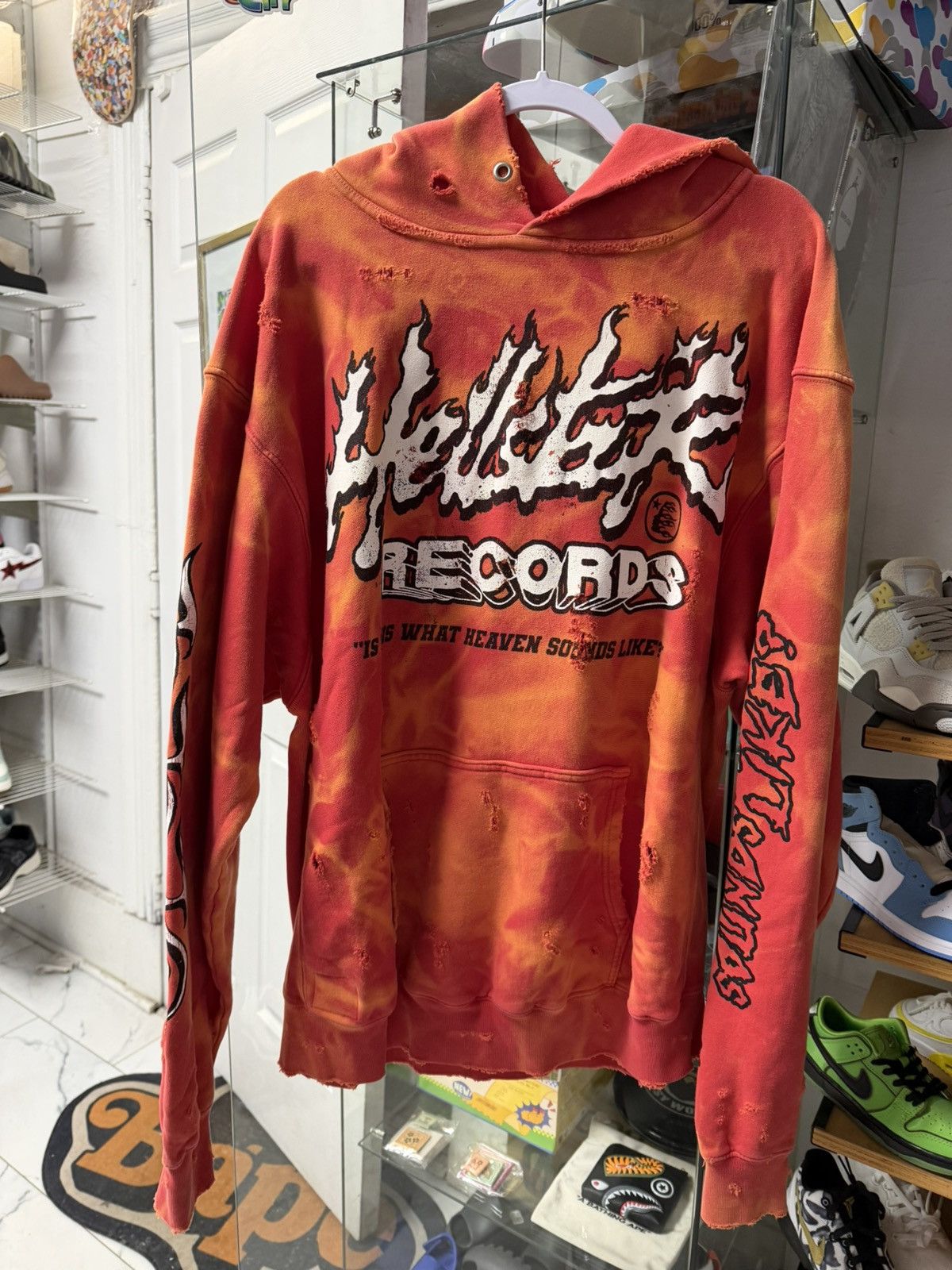 HELLSTAR Hellstar Records Orange/Red Tie Dye Hoodie Size US XL / EU 56 / 4 - 1 Thumbnail