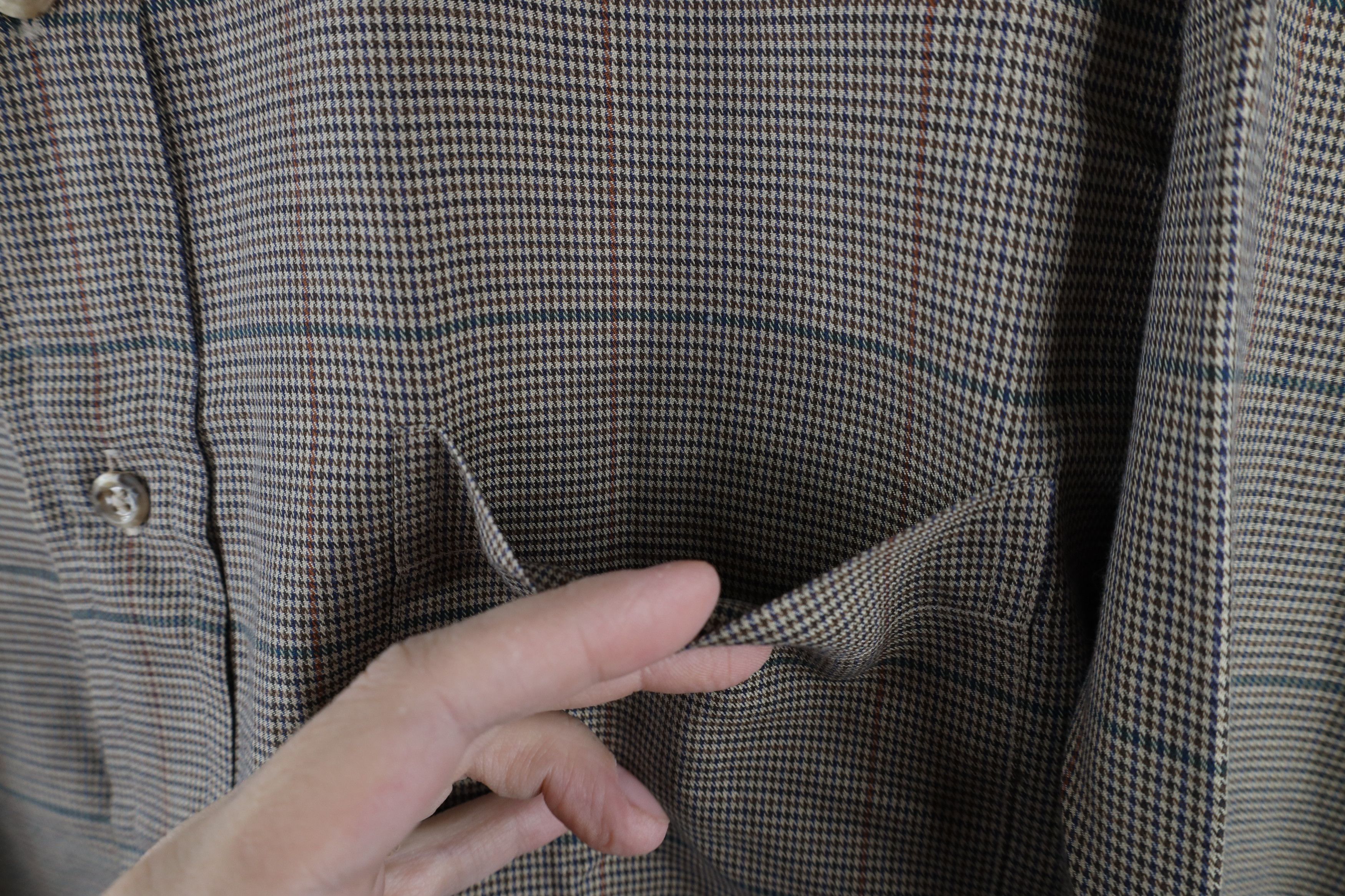 Lands' End × Vintage Vintage 90s Lands End Button Down Shirt Houndstooth Plaid Size US L / EU 52-54 / 3 - 4 Thumbnail