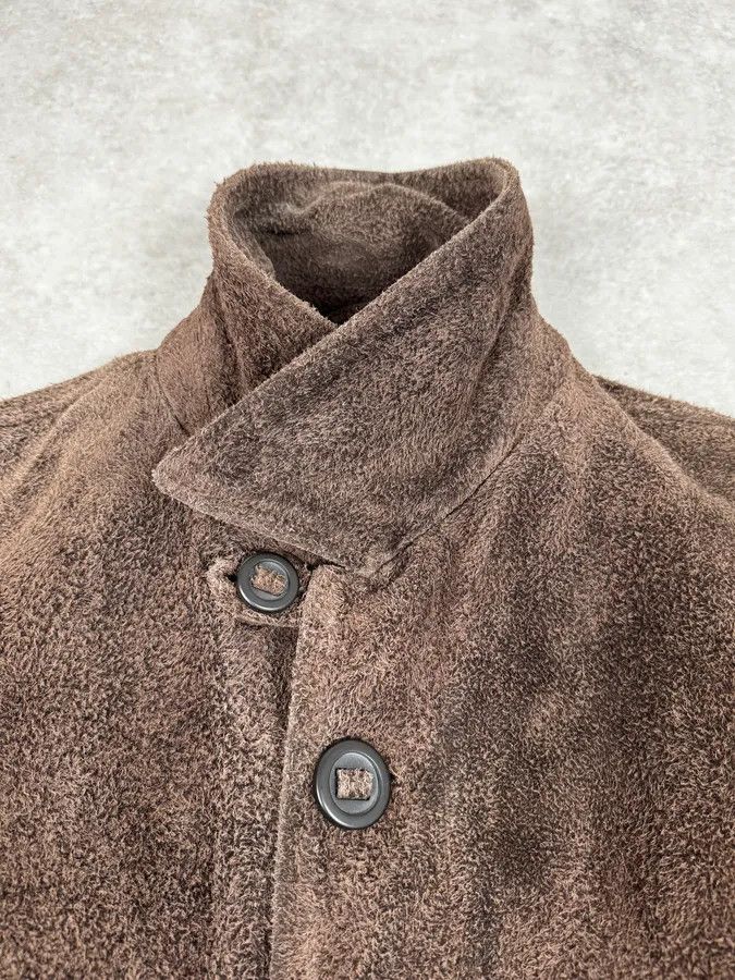 Armani 2000s Armani Brown Texture Leather Buttoned Jacket Size US L / EU 52-54 / 3 - 8 Thumbnail