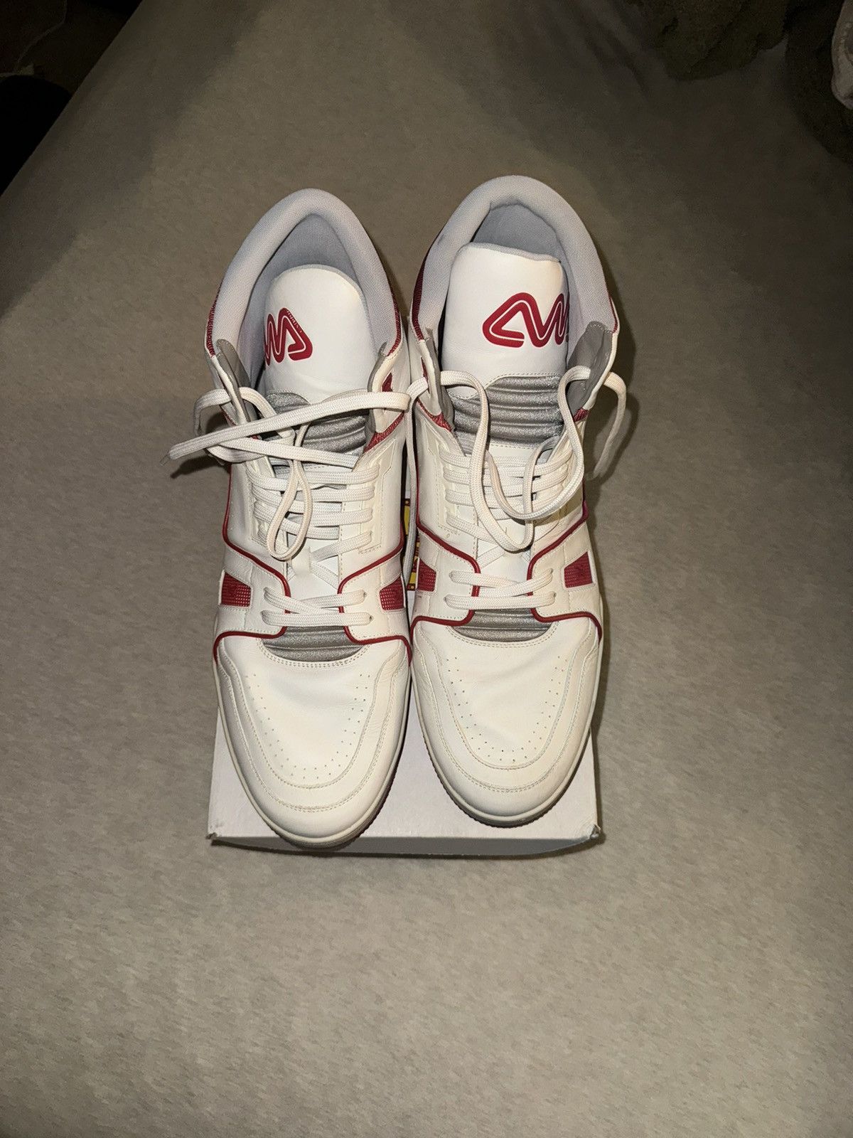 Louis Vuitton LV trainer mid red size LV13 Size US 13 / EU 46 - 4 Thumbnail