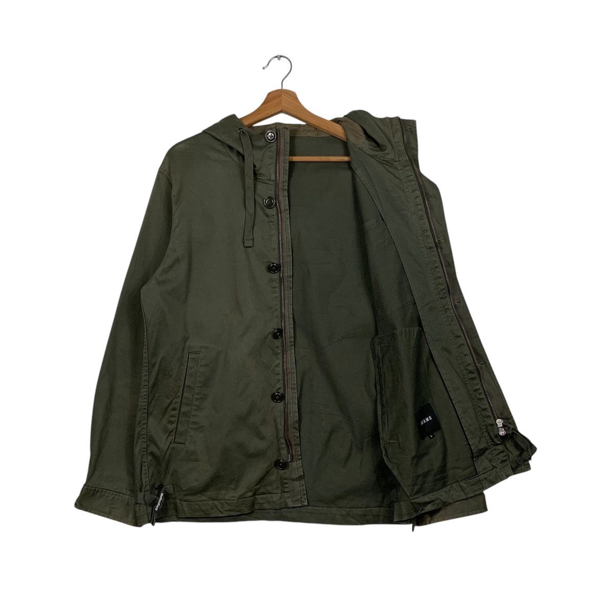 Beams Japan BEAMS Olive Green Button Zipper Hooded Jacket #1622-C72 Size US L / EU 52-54 / 3 - 9 Thumbnail