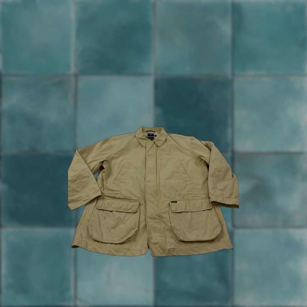 Faconnable Faconnable Jeans Coat Mens Large Beige Cotton Canvas Field Military Jacket Size US 33 - 1 Thumbnail