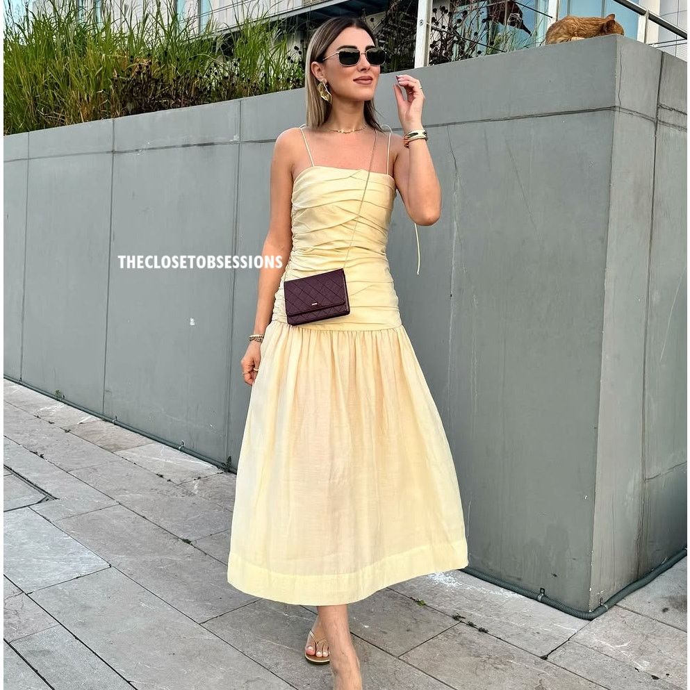 Zara ZARA BLOGGER FAVE!!! Ruched Midi Dress NWT Size L / US 10 / IT 46 - 3 Thumbnail