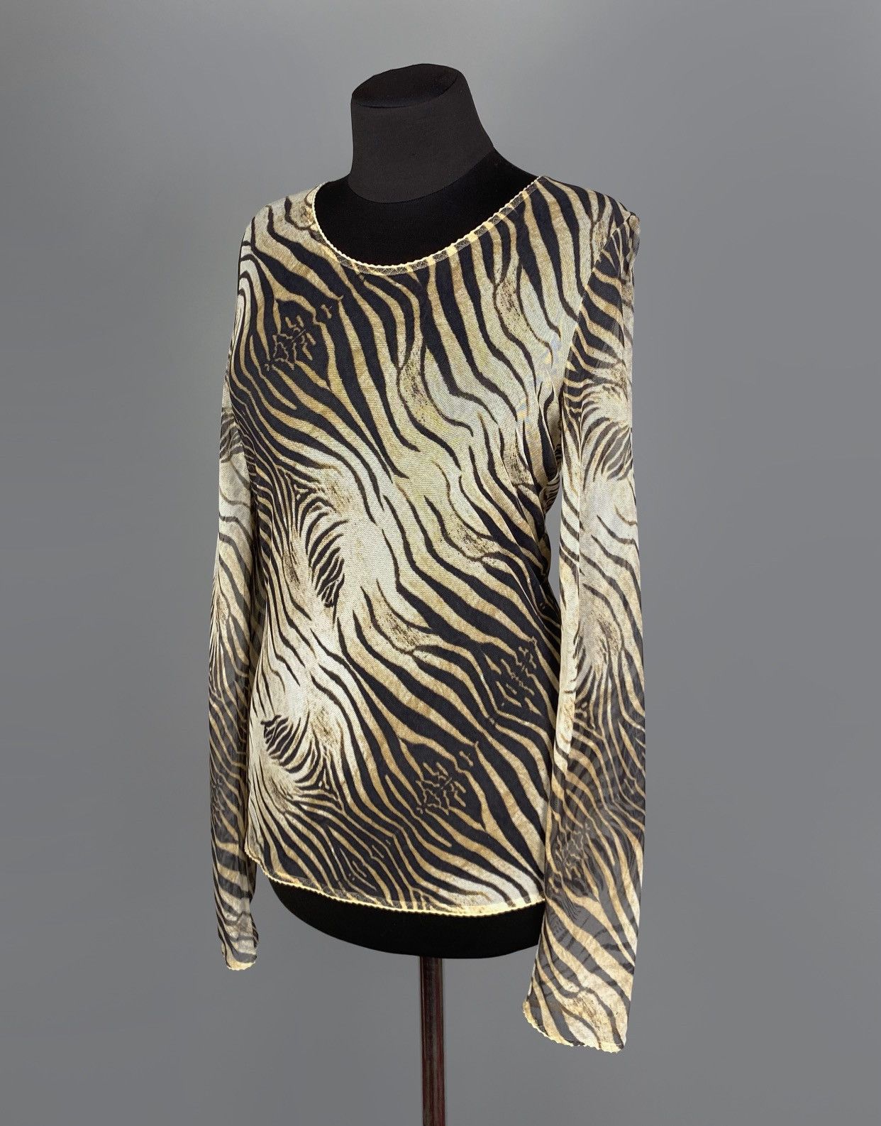 Roberto Cavalli Vintage Women's Roberto Cavalli Mesh Zebra LS Blouse Size 42 Size M / US 6-8 / IT 42-44 - 7 Thumbnail