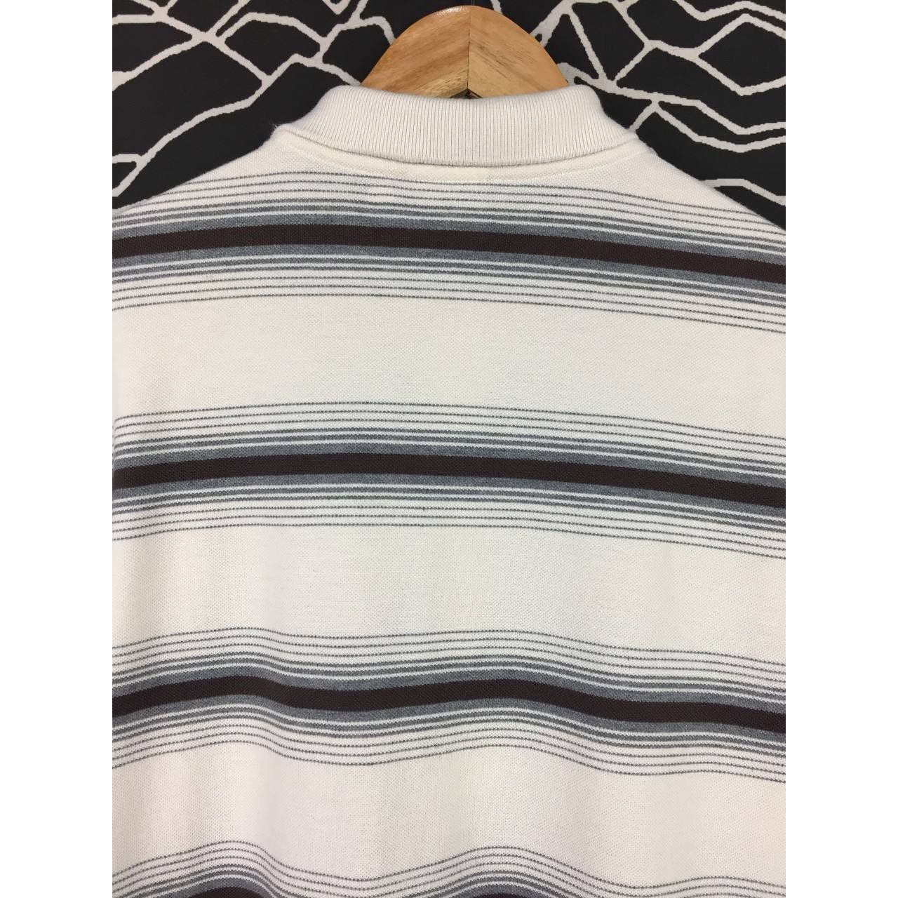 Lacoste × Vintage Vtg Lacoste Small Logo Striped Longsleeve Polo Tee Size US L / EU 52-54 / 3 - 11 Thumbnail