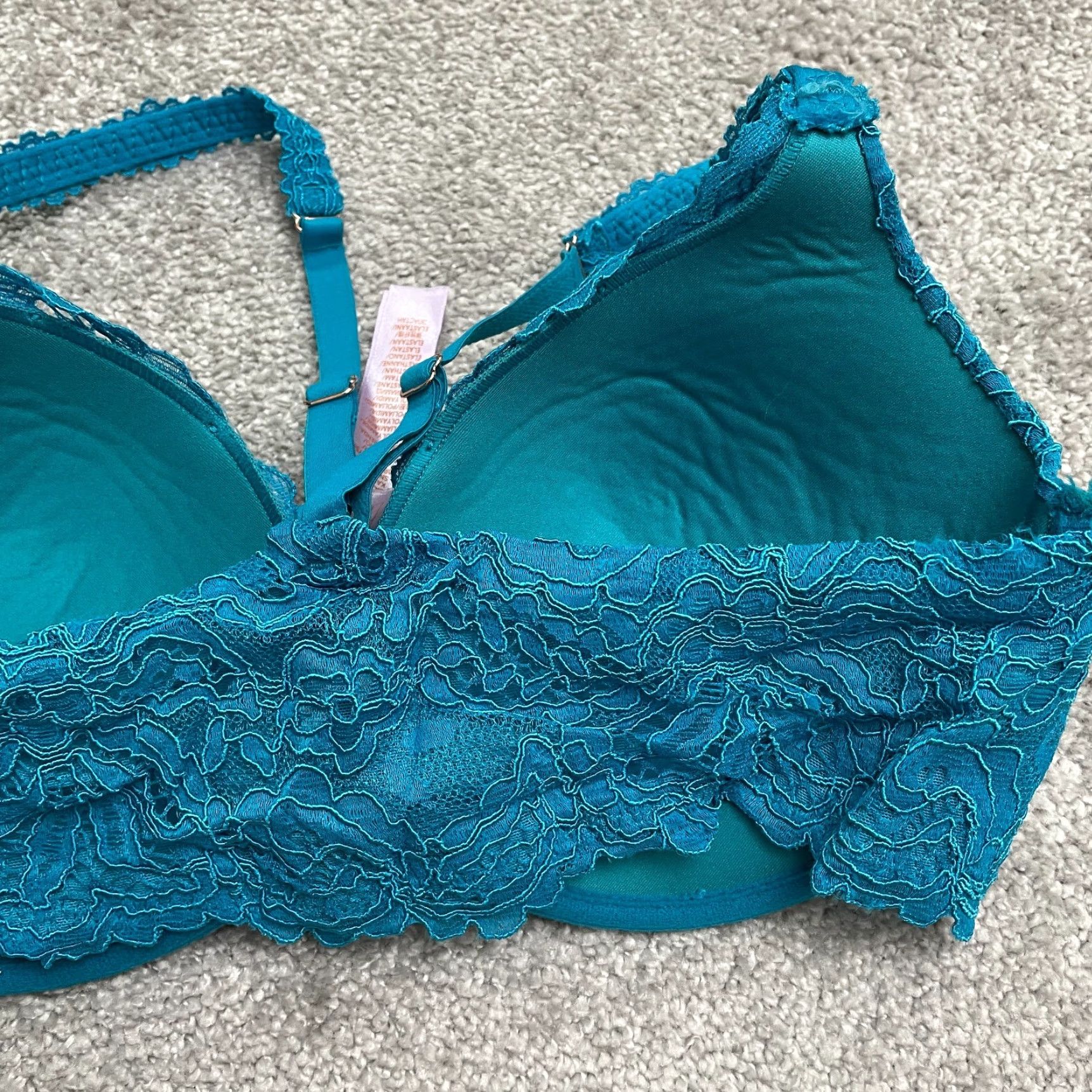 Vintage Salvage X Fenty Underwired Lace Bra Womens 34DD Blue Padded Adjustable Strap Size ONE SIZE - 7 Thumbnail
