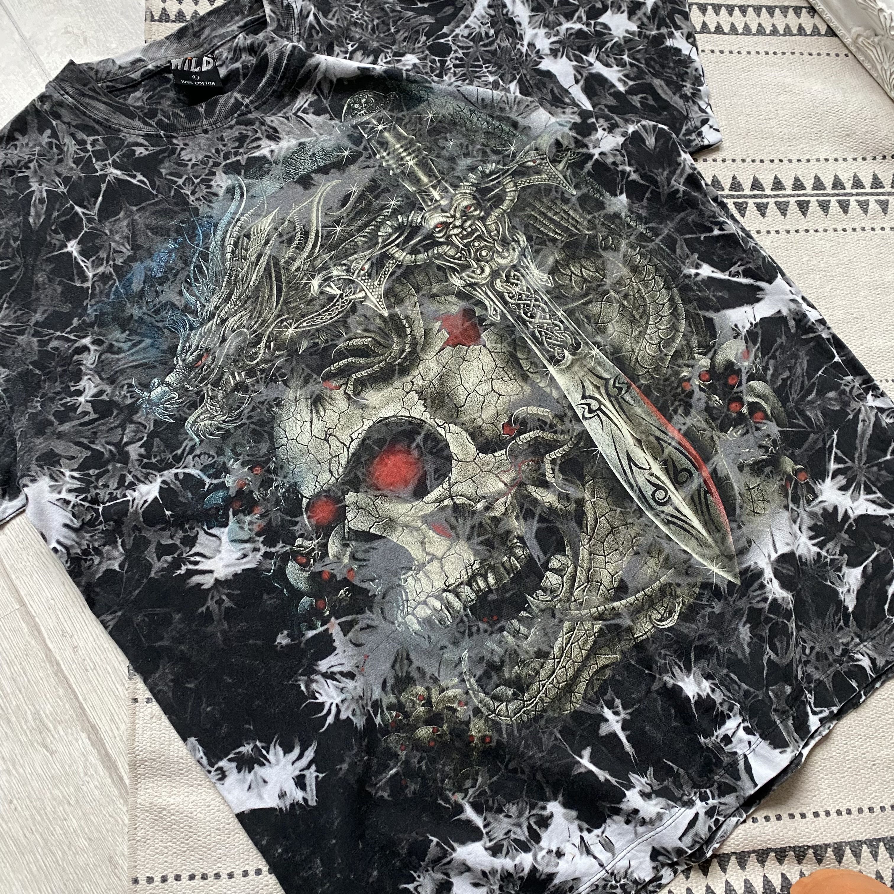 Expert Horror 💀Vintage 90s Horror Skull tee Wild Rock band Tie dye Size US L / EU 52-54 / 3 - 6 Thumbnail