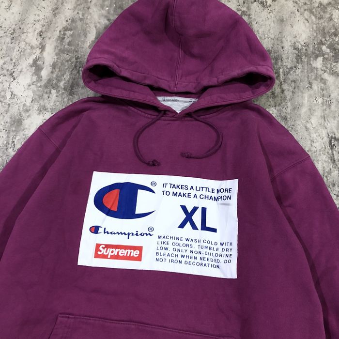 Supreme champion outlet label hoodie