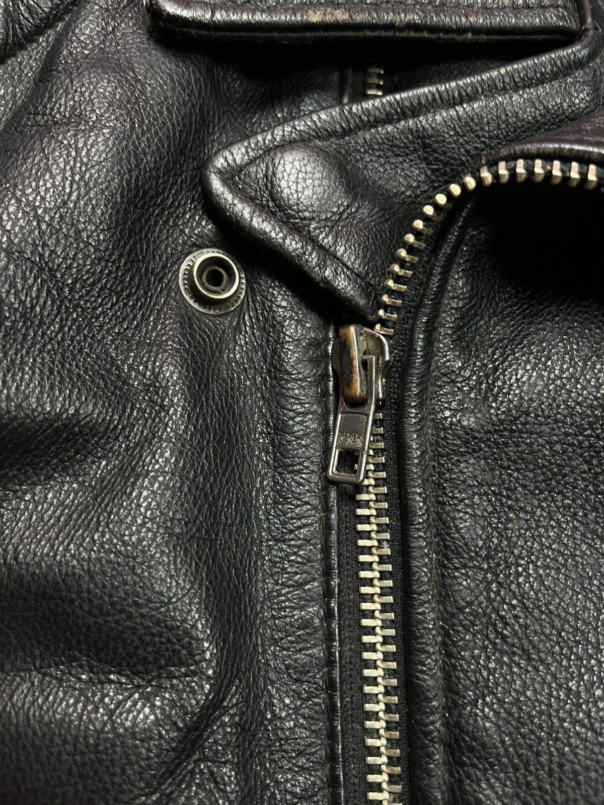Leather Vintage Heavy Leather Biker Jacket Black Men’s 3XL Moto Size US XXL / EU 58 / 5 - 6 Thumbnail