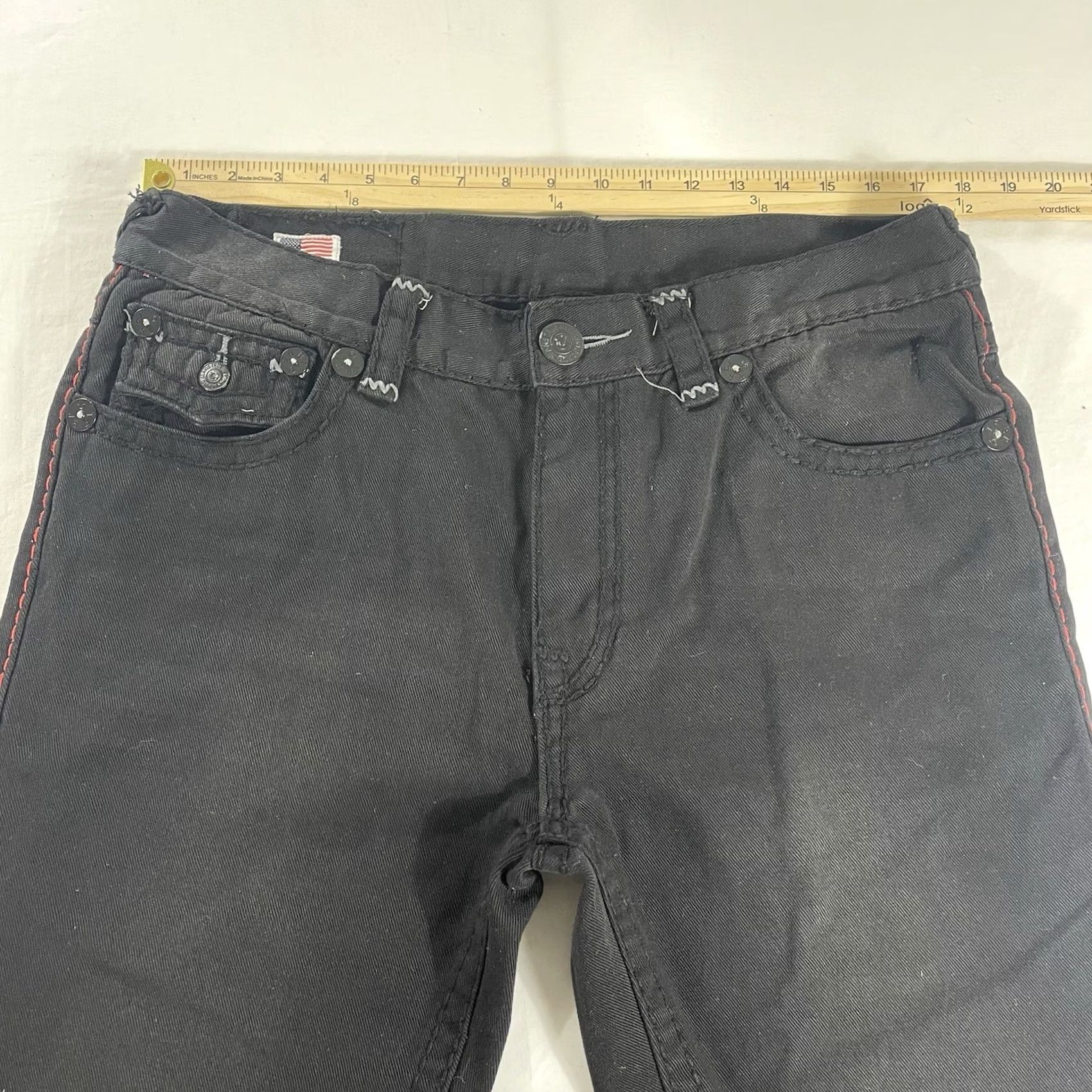True Religion True Religion Jeans Ricky World Tour 36 Black Distressed Flap Pockets USA Mens 34x31 Straight Regular Denim Pants Size US 36 / EU 52 - 5 Thumbnail