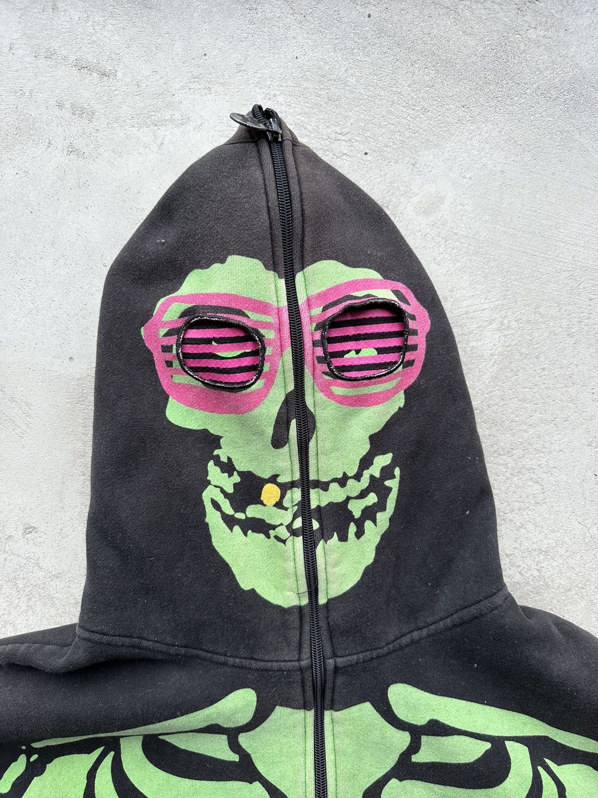 Vintage Criminal Damage Style Skeleton Glows Dark Hoodie, image size:1200x1600