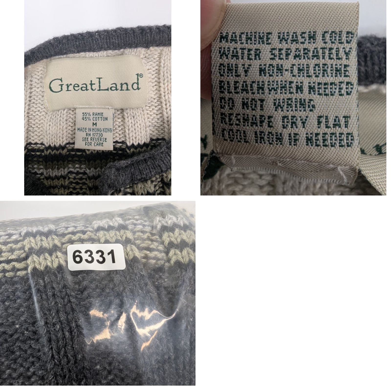 Vintage VINTAGE Greatland Striped Henley Sweater Mens M Gray Ribbed Knit Ramie Cotton Blend 90s Size US M / EU 48-50 / 2 - 8 Thumbnail