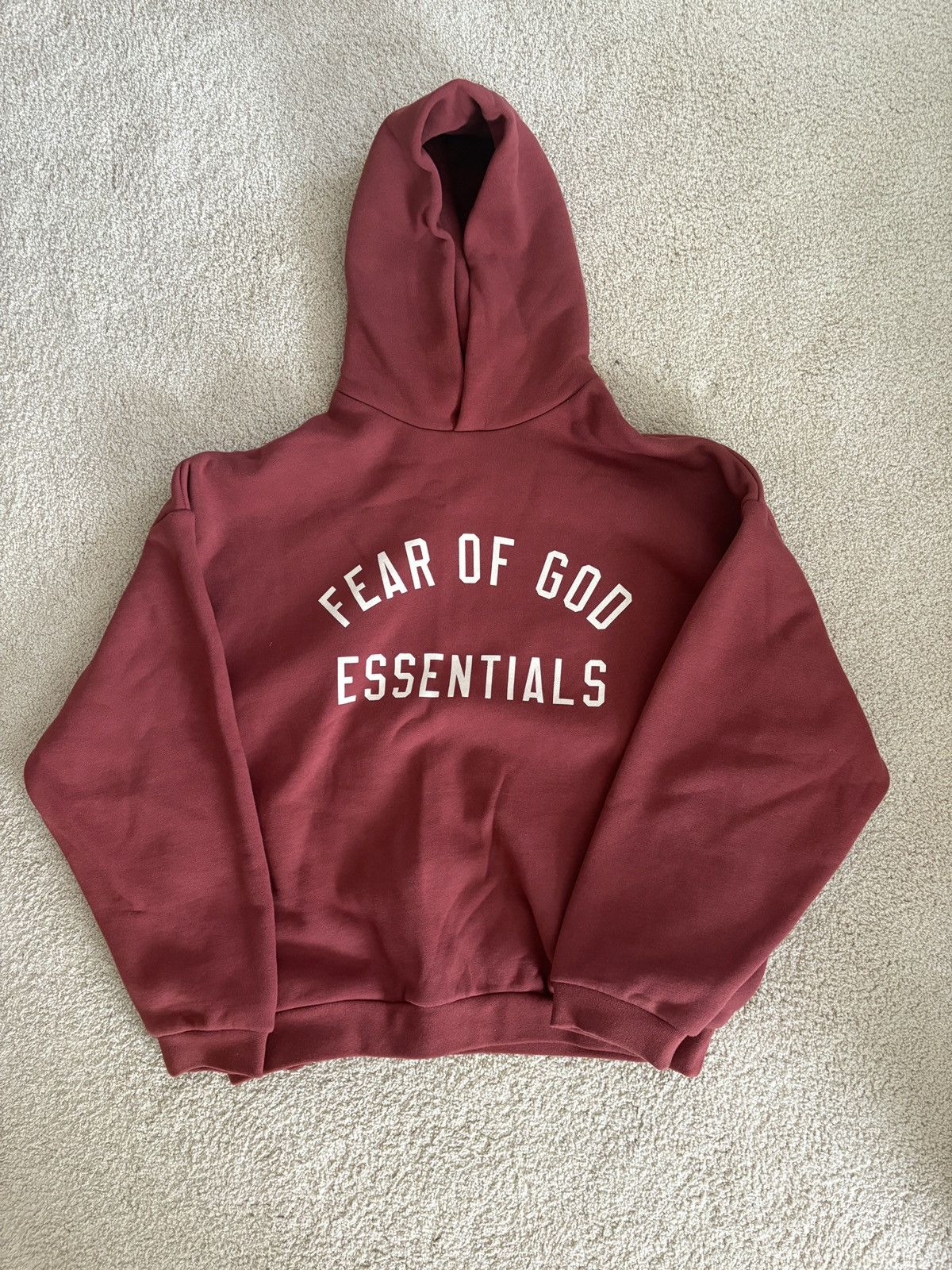 Fear of God Essentials Fleece Hoodie Crimson