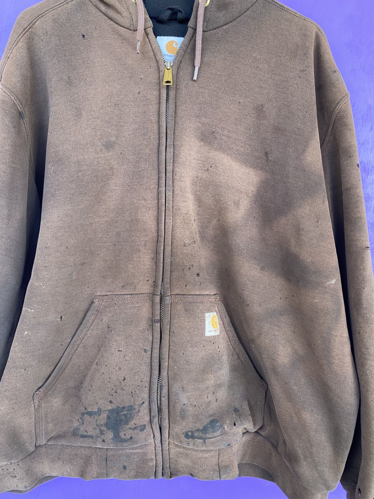 Carhartt Vintage 00s Carhartt thermal lined faded hoodie Size US XL / EU 56 / 4 - 3 Thumbnail